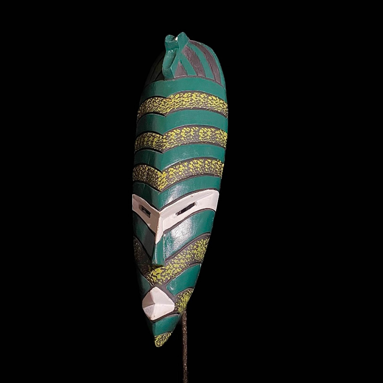 African Songye mask long carved wood Kifwebe tribal Congo art vintage-7813
