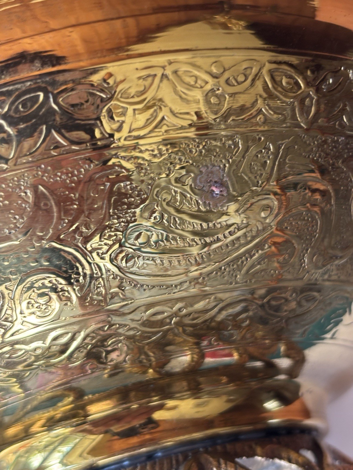 Large Brass Teapot Bird Handle Jerusalem Collectible Decor Unique Ornate Shiny