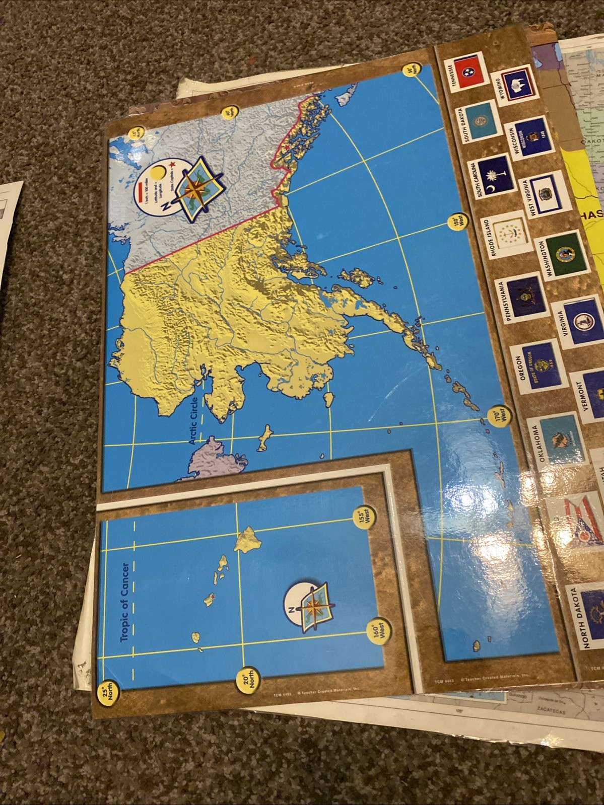 Laminated Classroom Geography Map Poster Lot USA World 32pc – Large Wall, Small