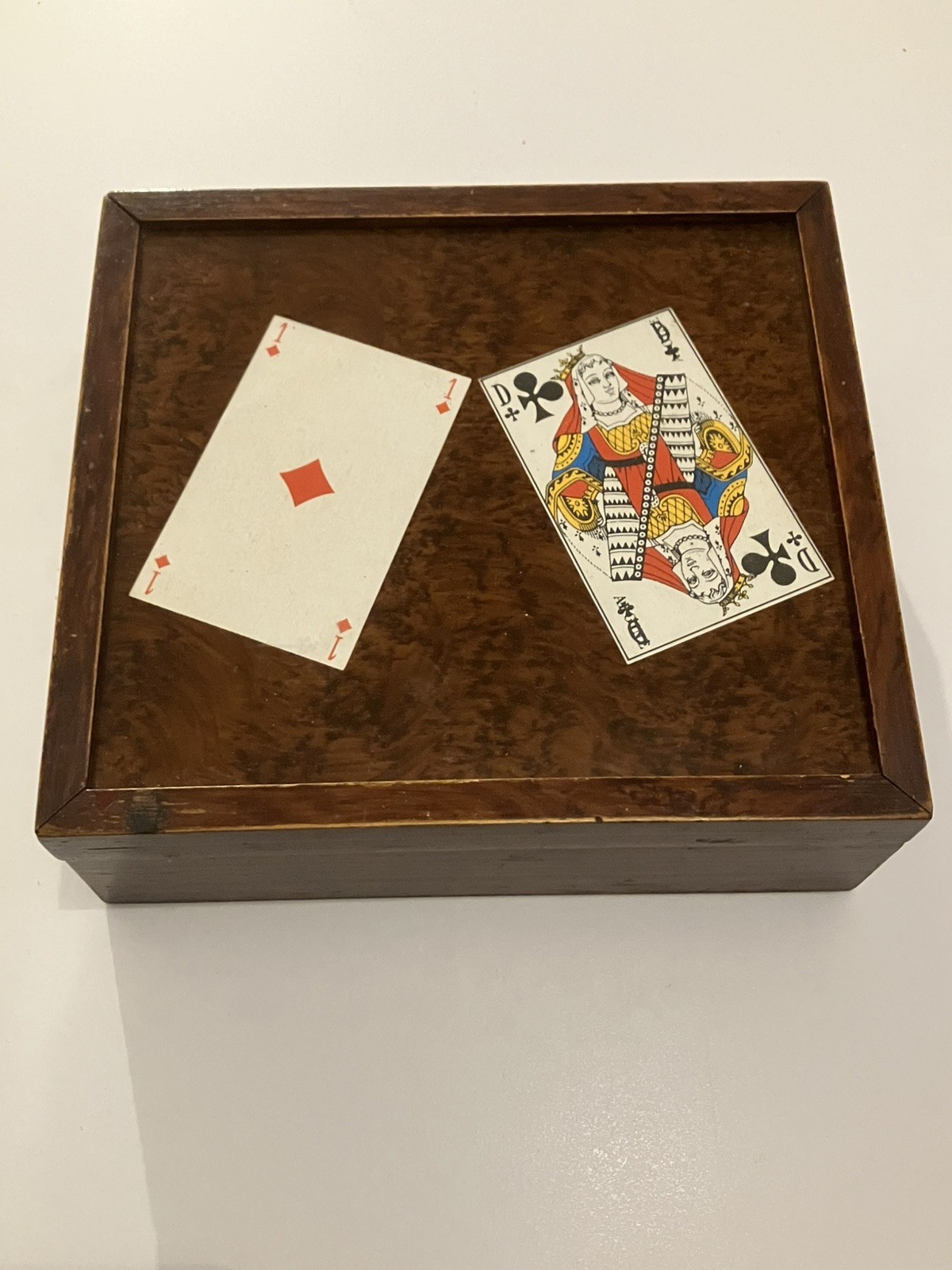 Vintage Wooden Playing Card Box & Two Sets of Cards Rothams De Luxe Old Games
