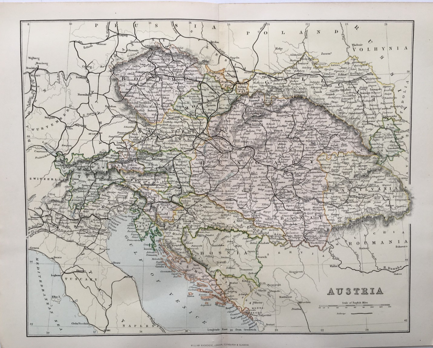Map – Austria – National Encyclopaedia c1885