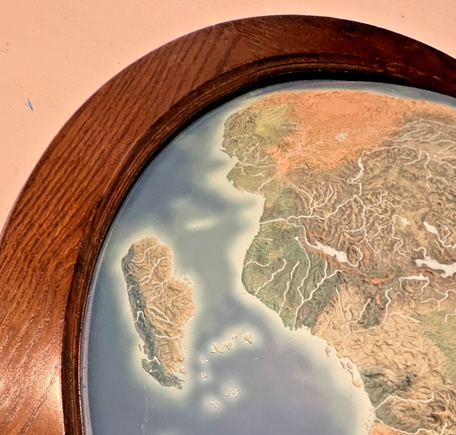 MUSEUM QUALITY: Matched Pair Rand McNally “Handcrafted” Convex Relief Maps APAC