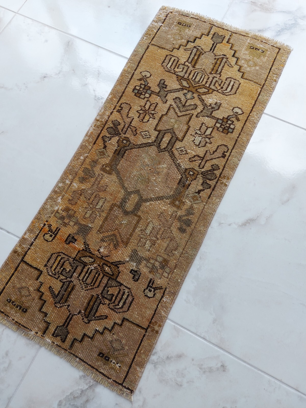 Mysterious ancient Pattern Carpet Antique Beige Wool Rug Free Shipping Rug