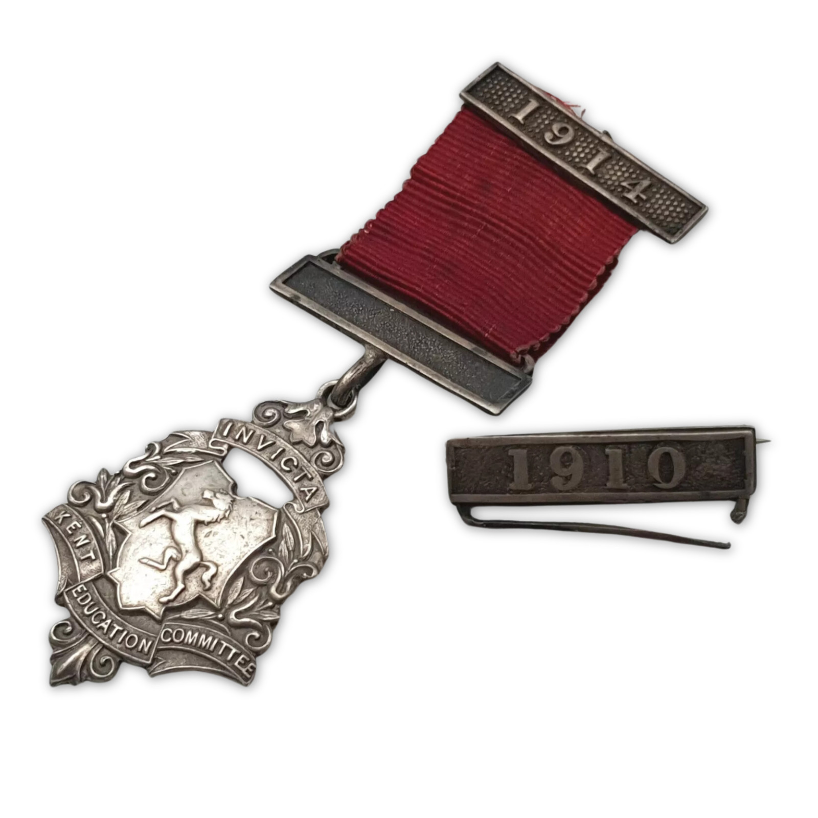 Sterling Silver Education Award Medal 1914 – Invicta Kent – Perfect Attendance