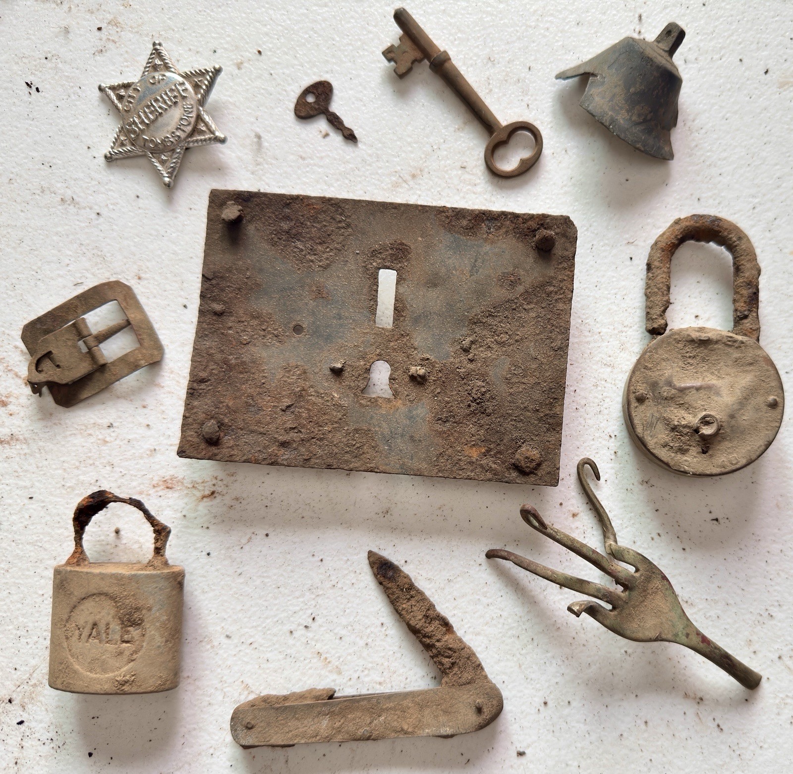 Relic Lot of Dug Frontier-Style Artifacts Keys Locks Unique Pcs