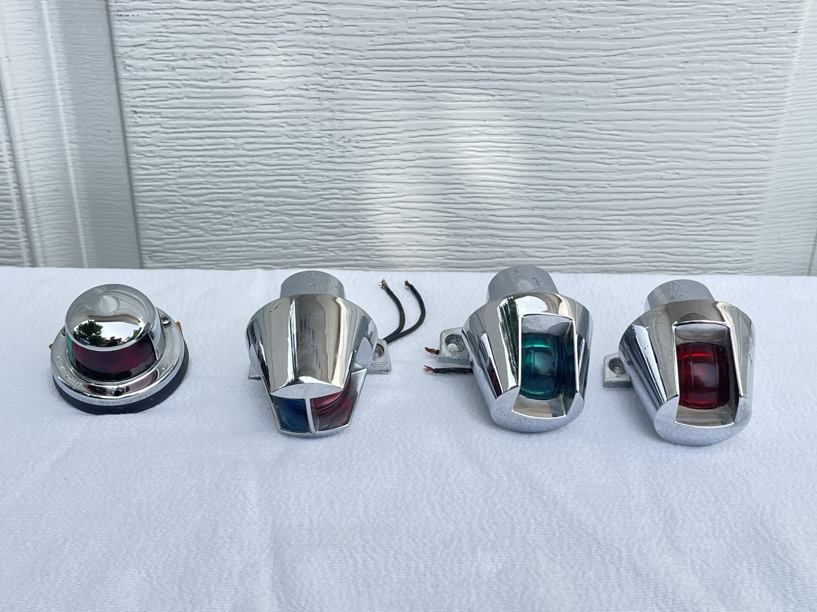 Lot 4 PERKO? Vintage Boat Navigation Bow Lamp Lights Cruiser