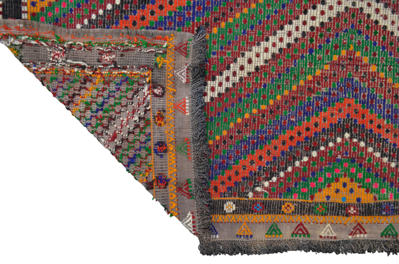Vintage Turkish Cicim Kilim Rug 6’9″x9’6″ – Handwoven Wool on Cotton Flatweave