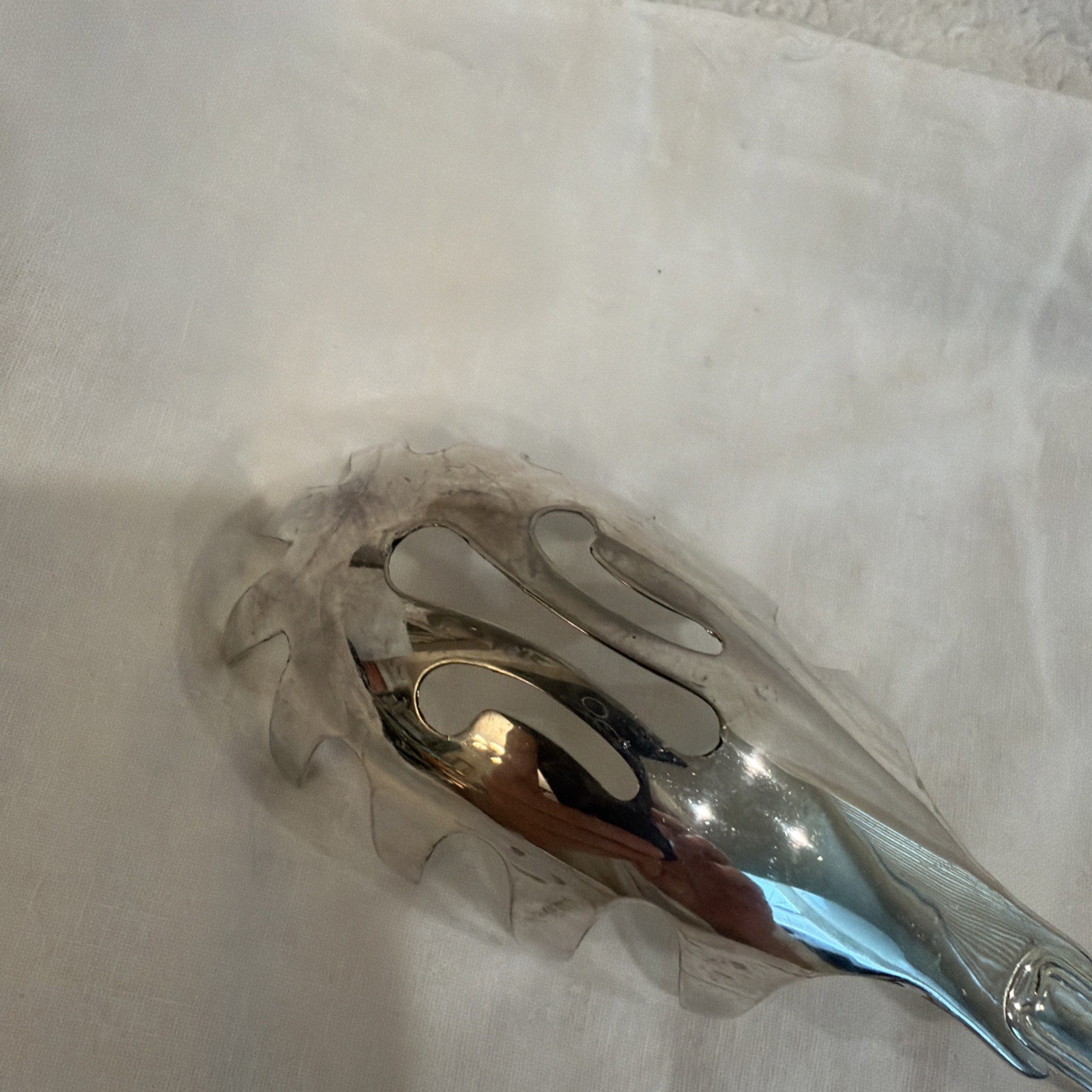 Vintage 11″ Sheffield Silver Co Silver Plate “Kings” Pattern Pasta Server Spoon