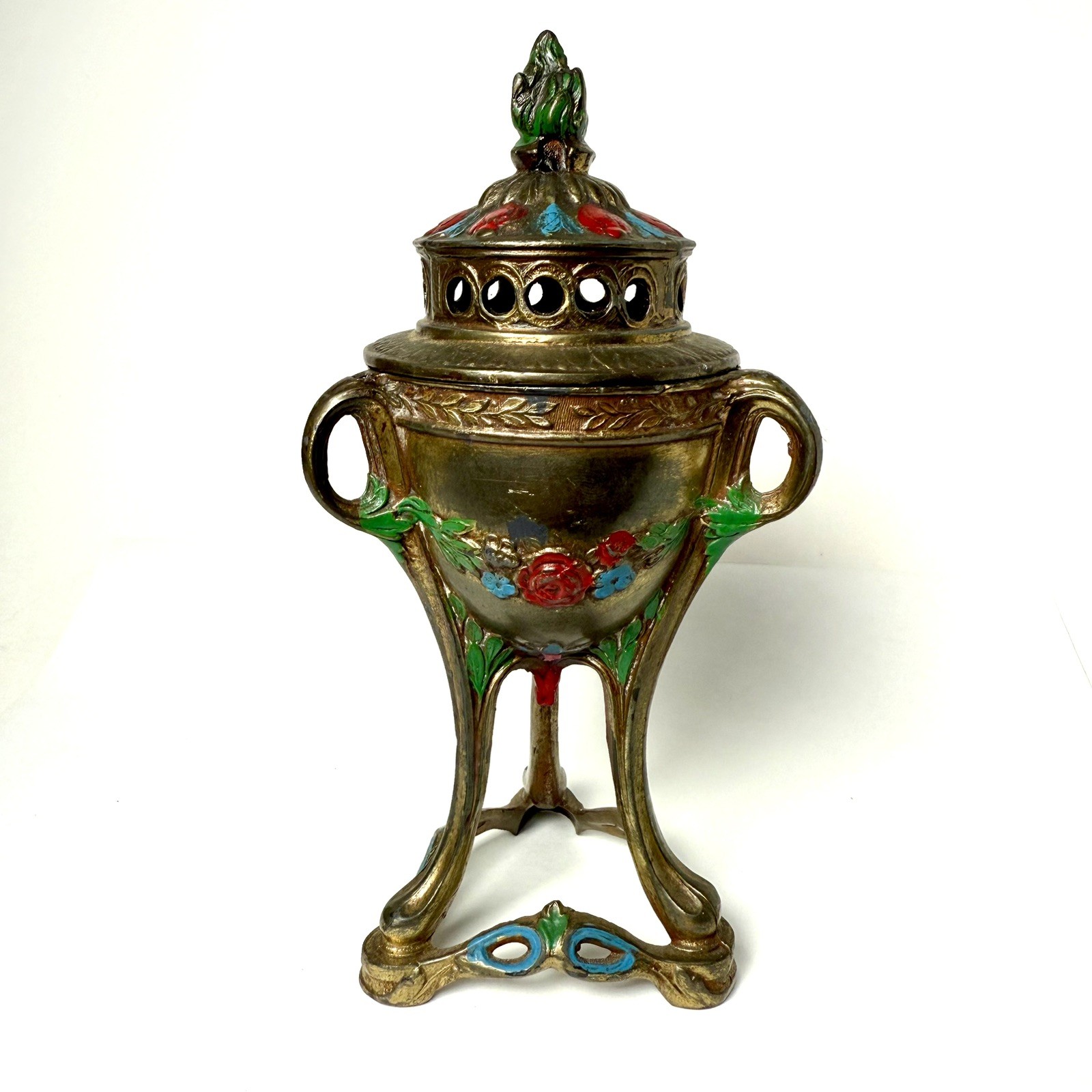 Antique Depose French Incense Burner Censer Rare Bronze Art Nouveau 6.25”