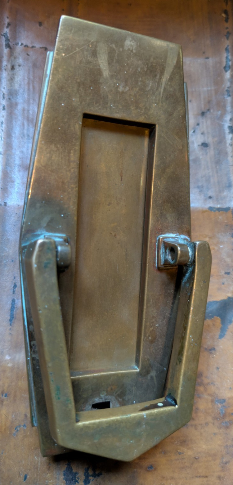 ART DECO DOOR KNOCKER / LETTERBOX – Vintage Brass Salvage Door Knocker Antique?