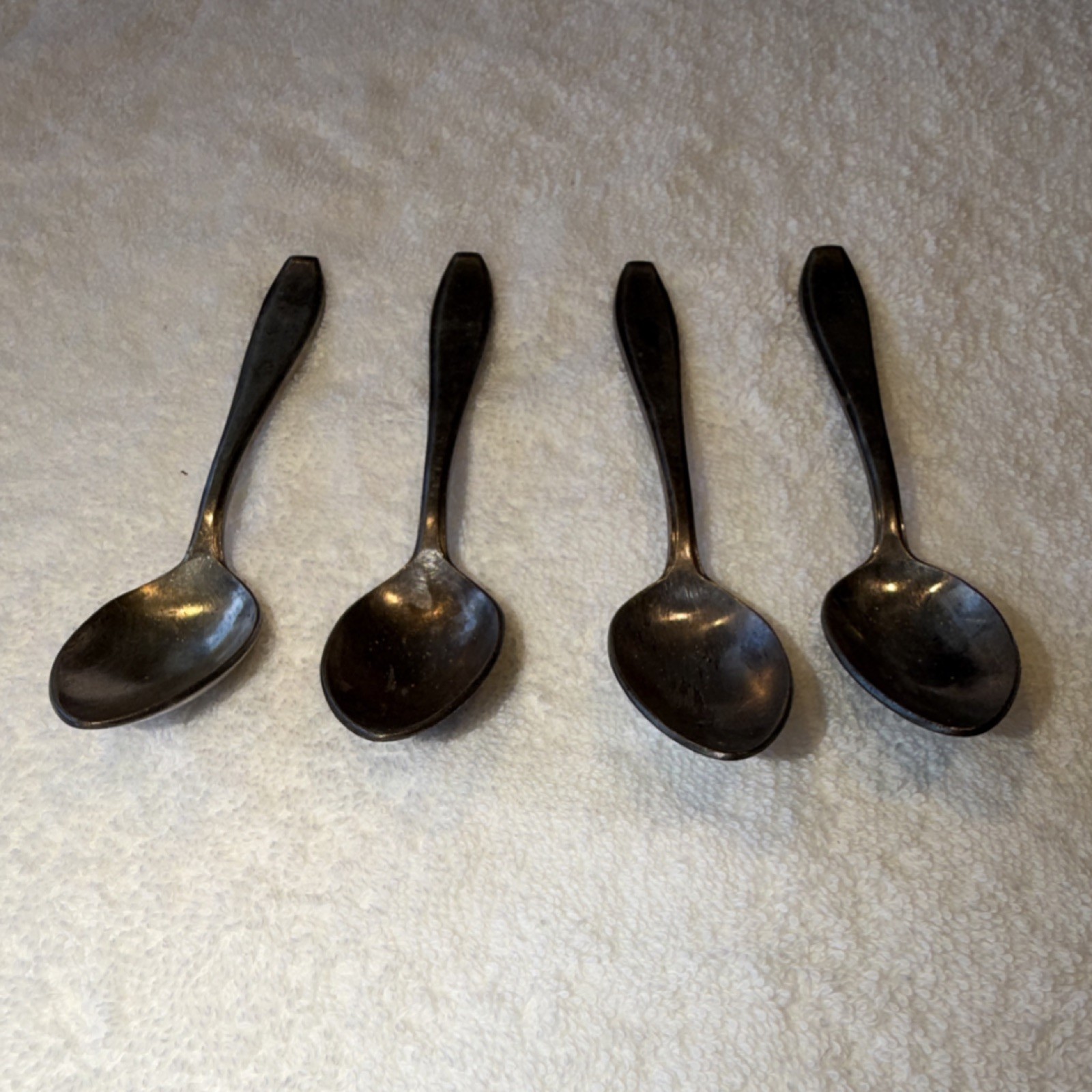 SOLA Silver Plate Set of 4 Spoons Vintage Flatware Approx. 5.5 Inch Silverplate