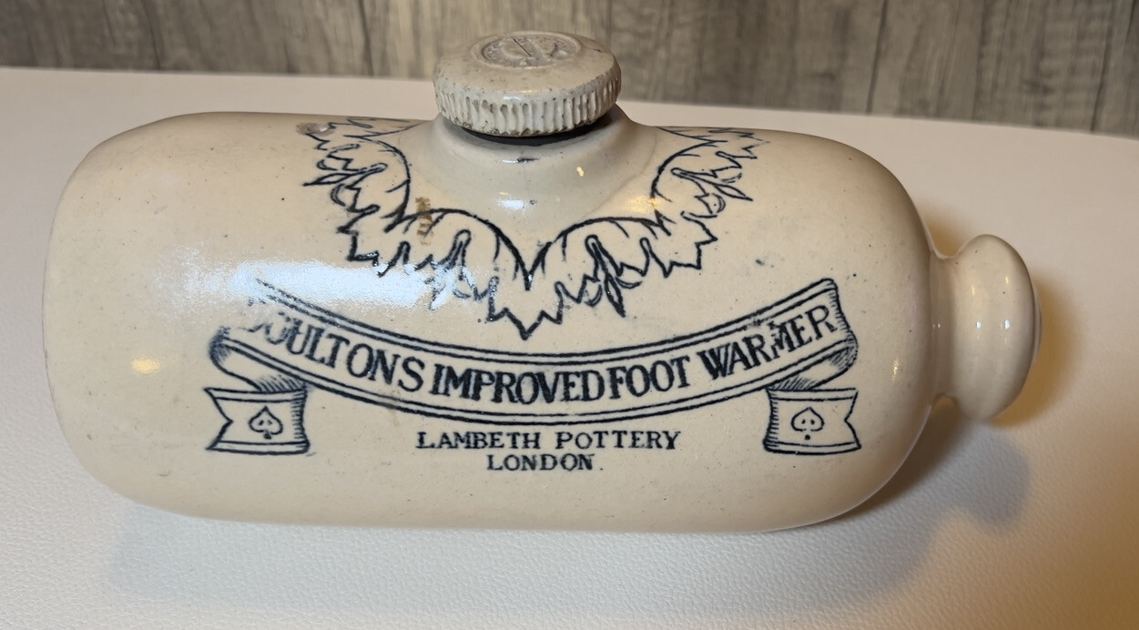 Antique 1881 Lambeth Stoneware Doulton’s Hot Water Foot Warmer London England