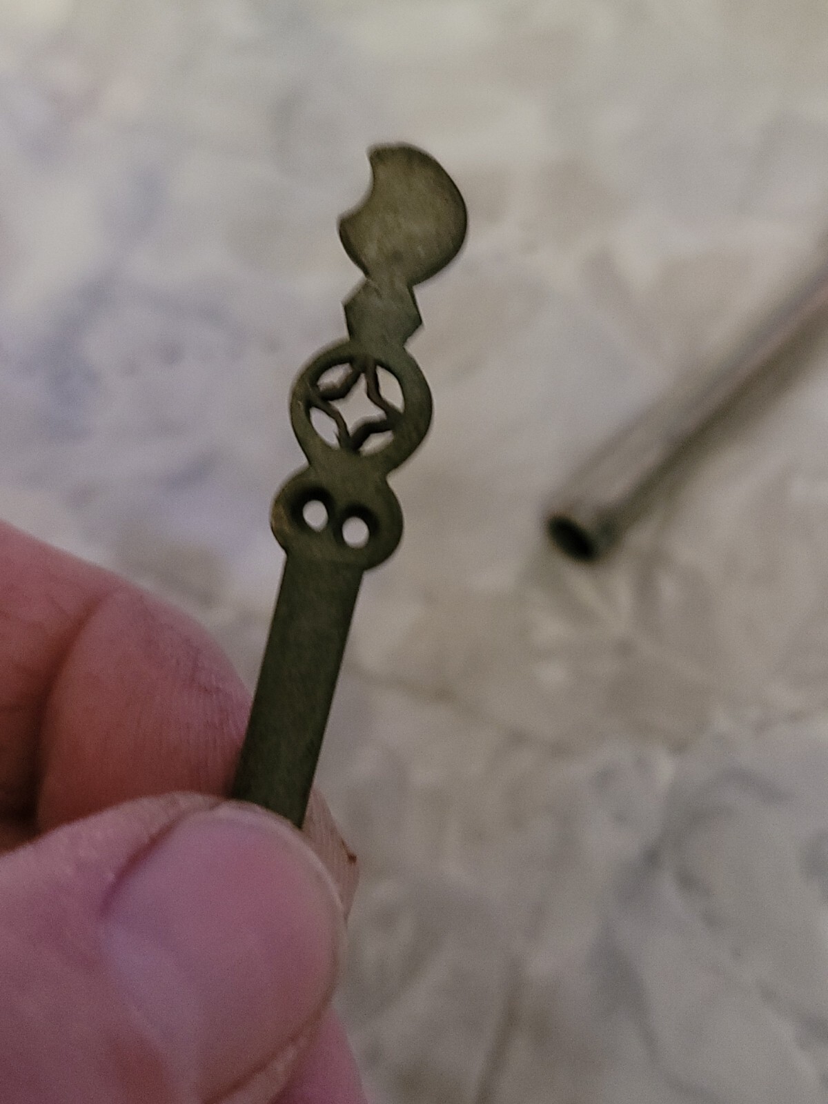 Antique Chinese Silver Water Tool Floral Engraved Signed Tools Bronze Opium