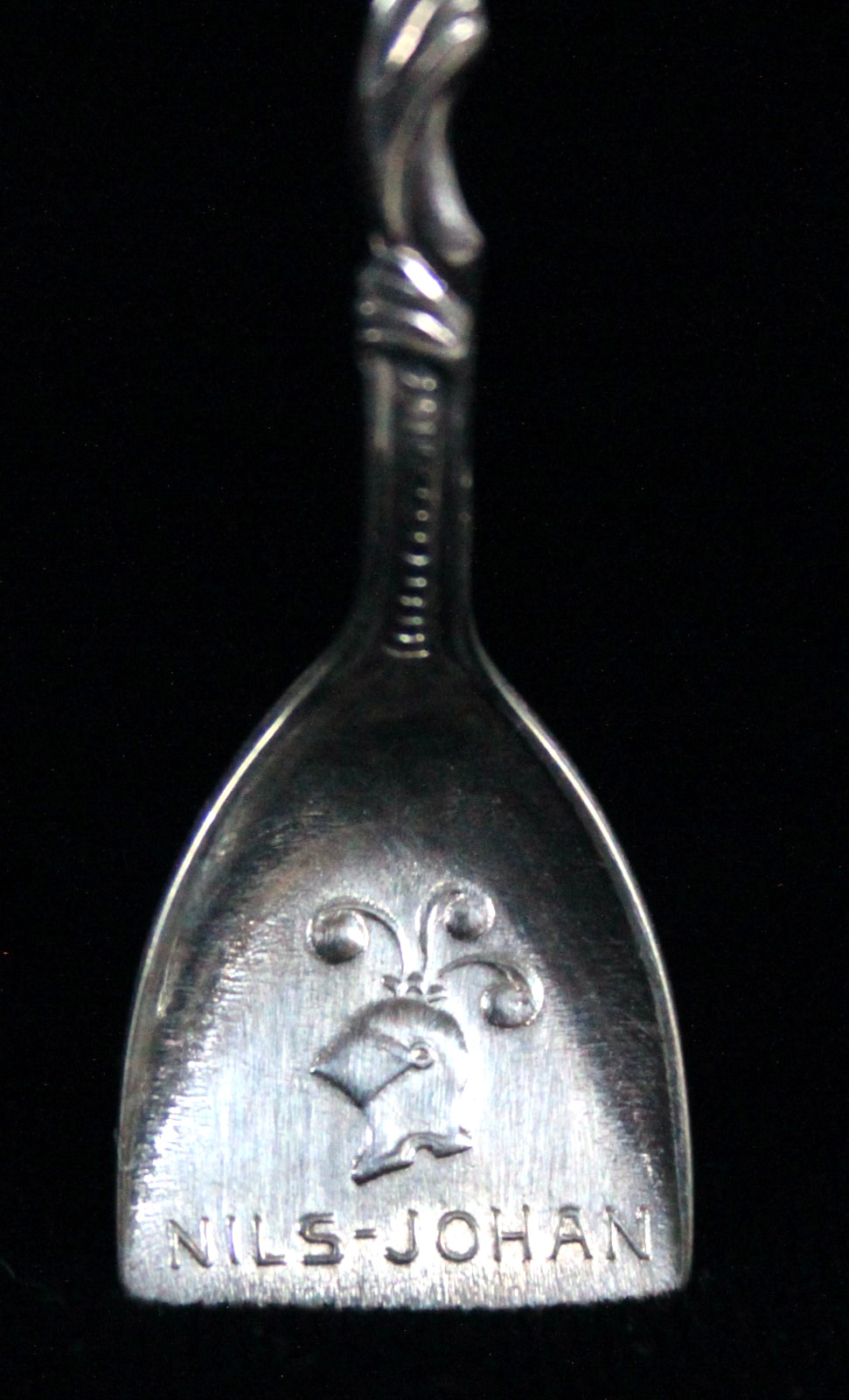 1930S VTG NILS-JOHAN SWEDISH APL SILVER-PLATE SHOVEL-SHAPED SALT CELLAR SPOON