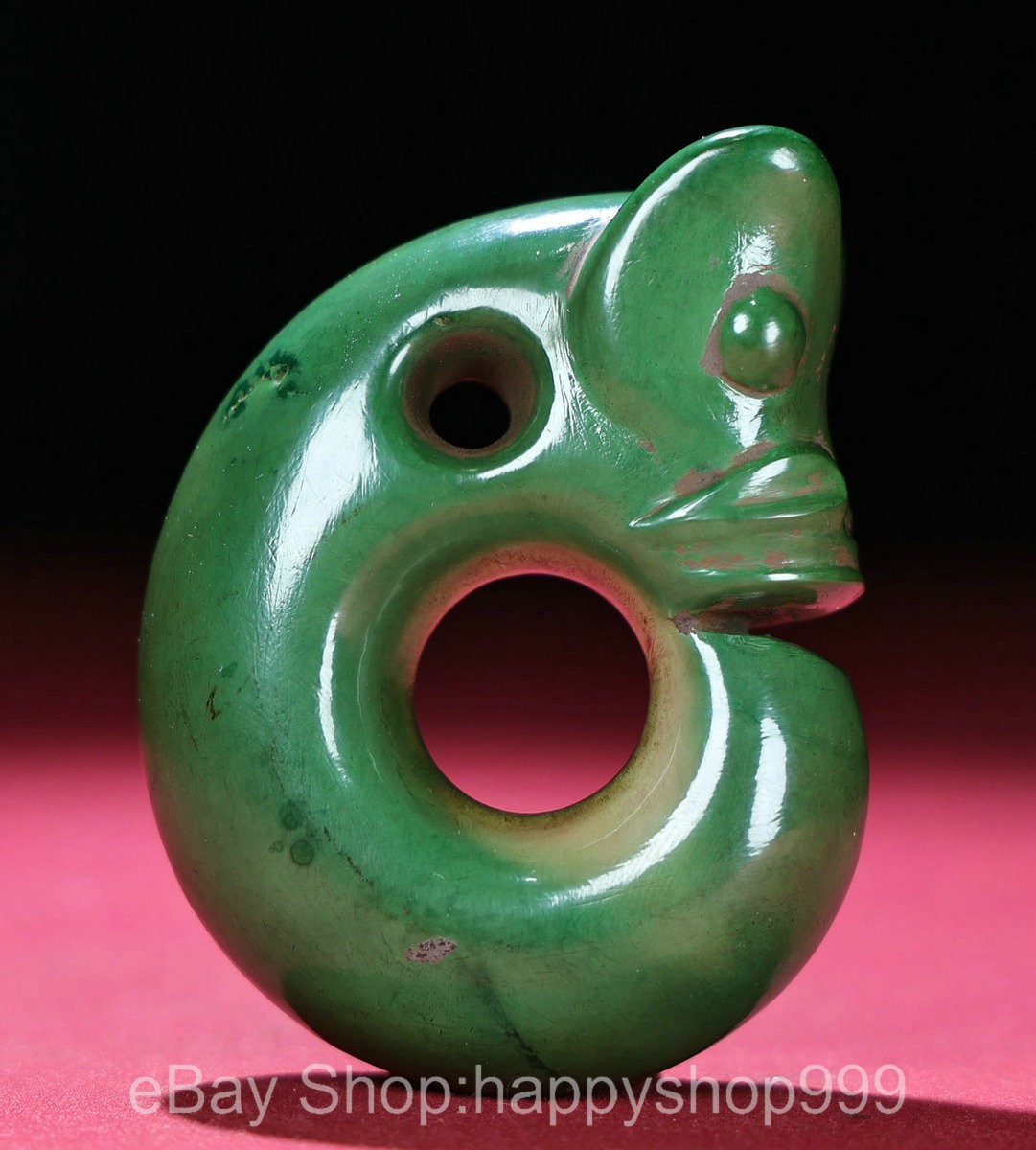 3″ Chinese Natural Turquoise stone Carving Pig Dragon Amulet Pendant
