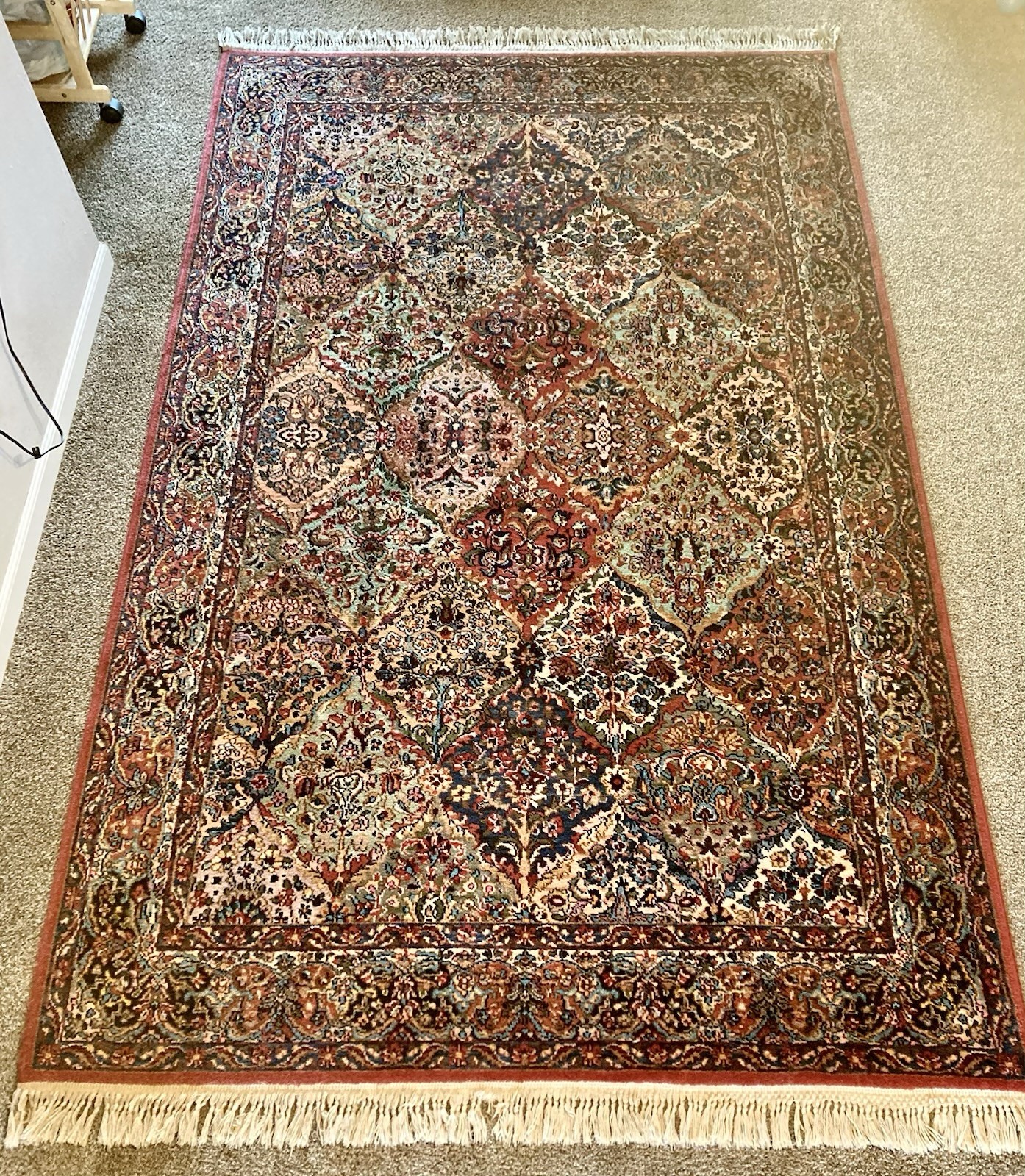 Authentic Karastan 700-717 Multicolor Panel Kirman Wool American Rug 5’9″ x 9′
