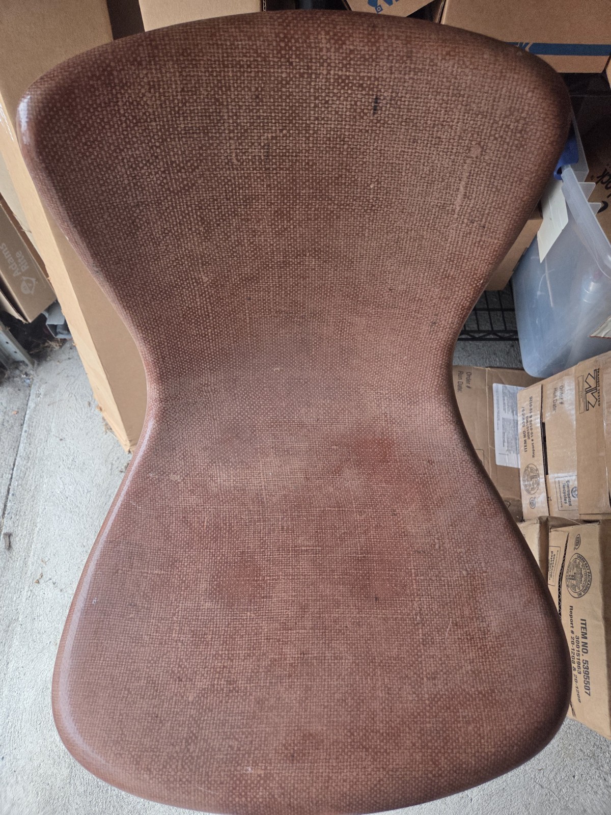 Vintage Cosco Draftsman Fiberglass Shell Chair Brown Mid Century 1970s SEE