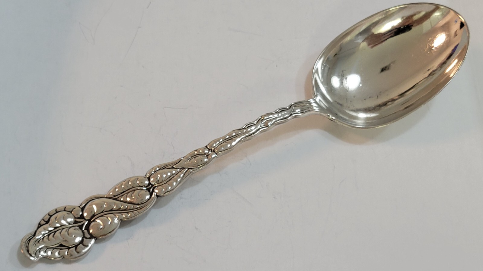 TIFFANY & CO. STERLING SILVER LARGE ATLANTIS SERVING SPOON 1890
