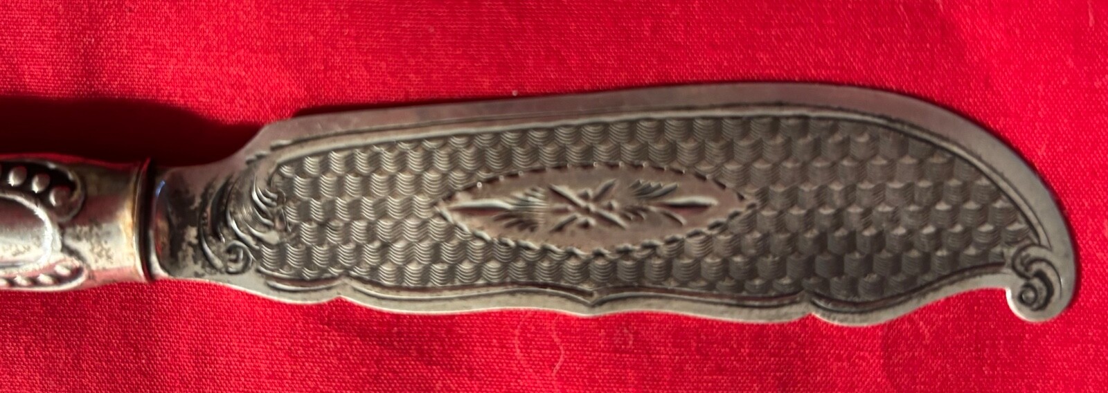 Bailey & Co. 6.75″ Pickle Knife Highly Decorative Coin Silver