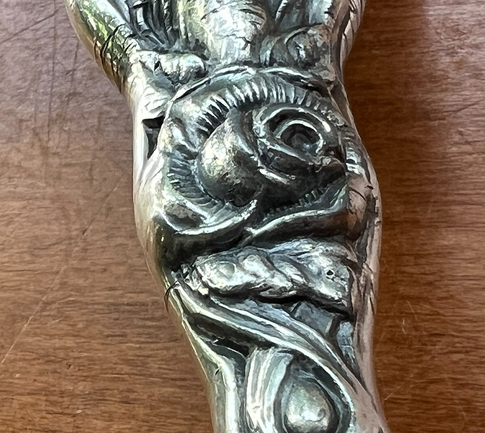 7 1/2″ Ornate Art Nouveau Button Hook; Steel Shank; Probably Silver Plate