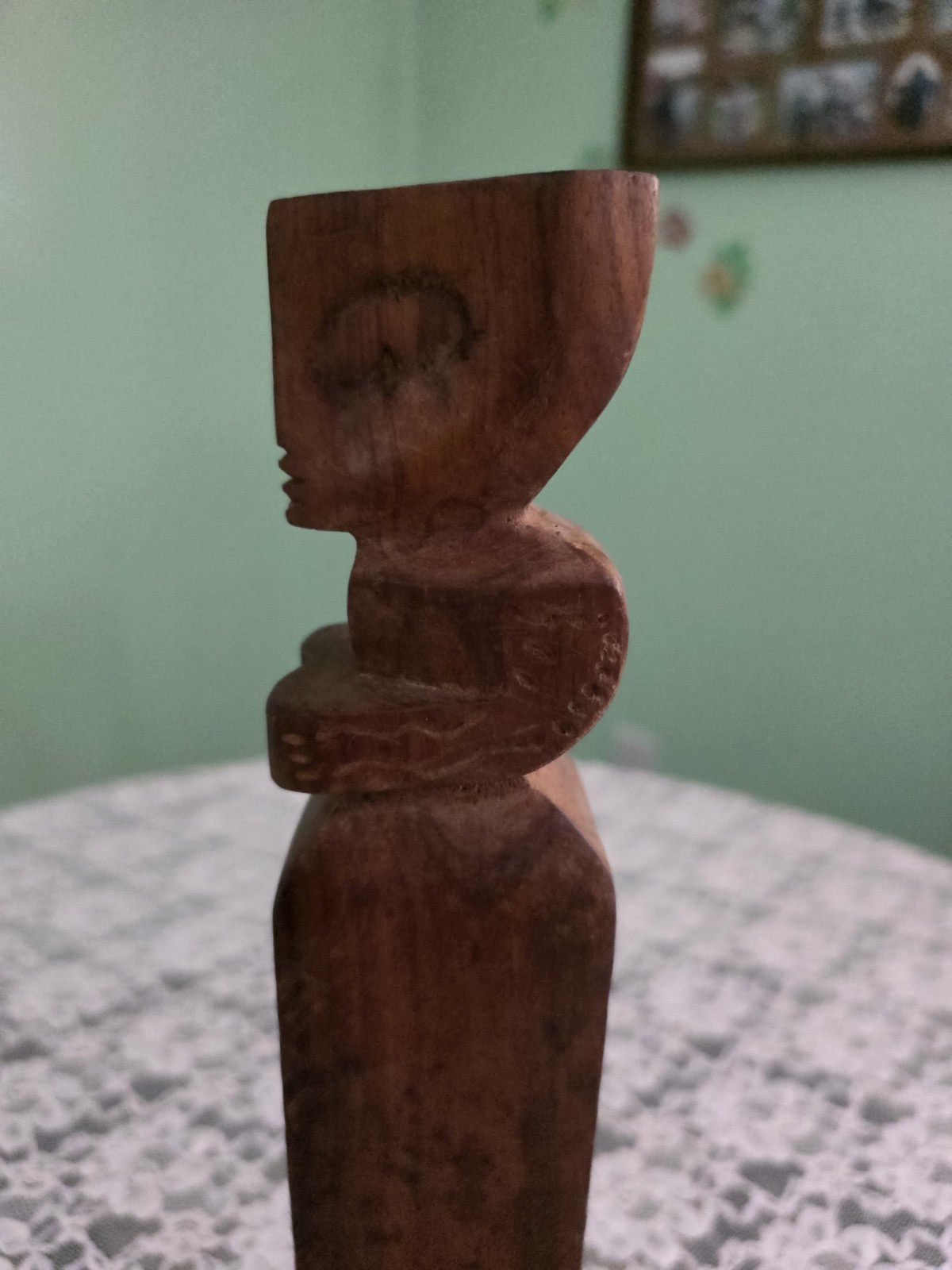 Vintage Hand Carved Wood 13″ Slit Gong Drum Oceania Tribal Art