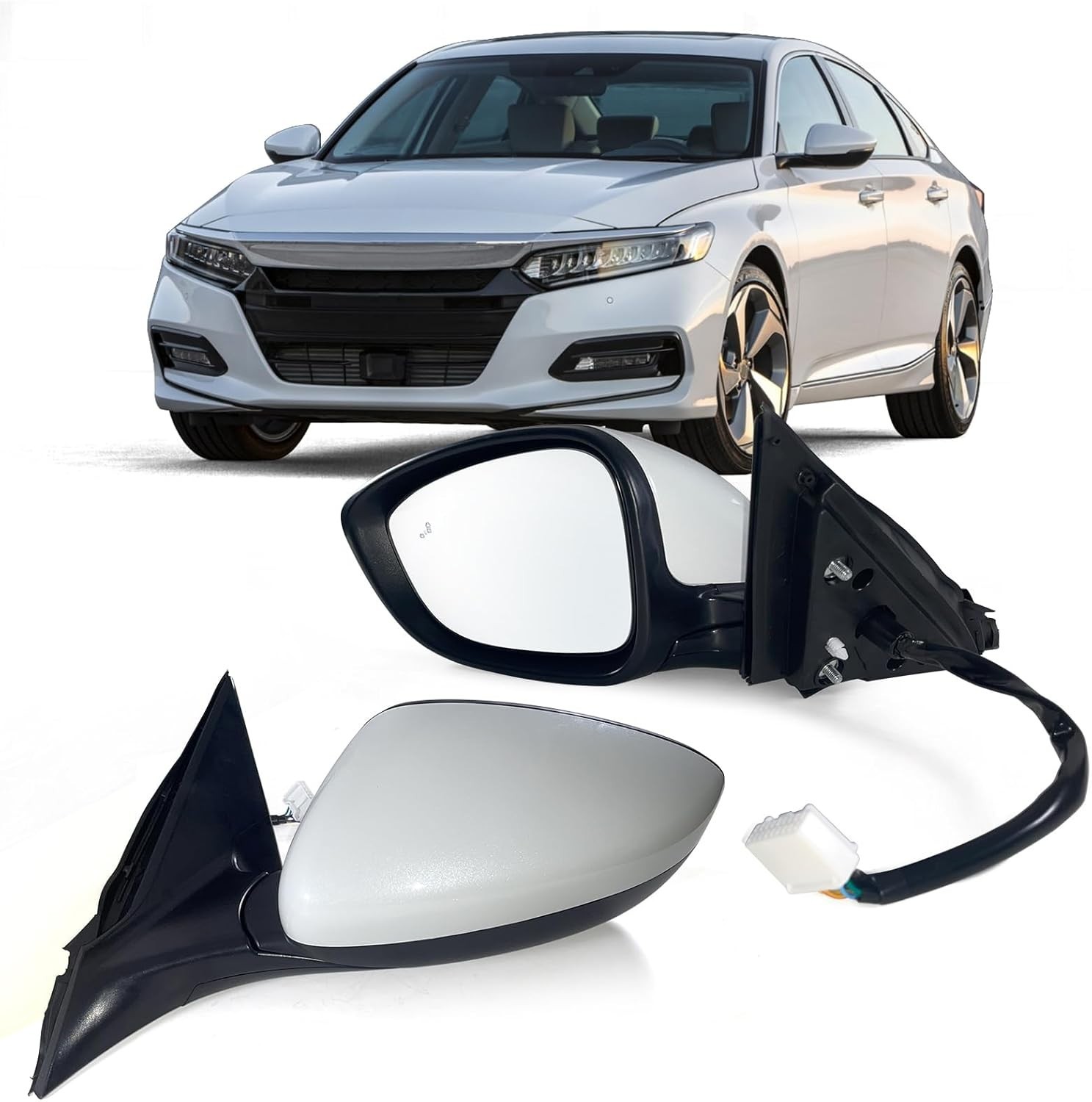 Left Driver side Mirror Fits 2018-2022 Honda Accord LX, Sport With Power Glass，