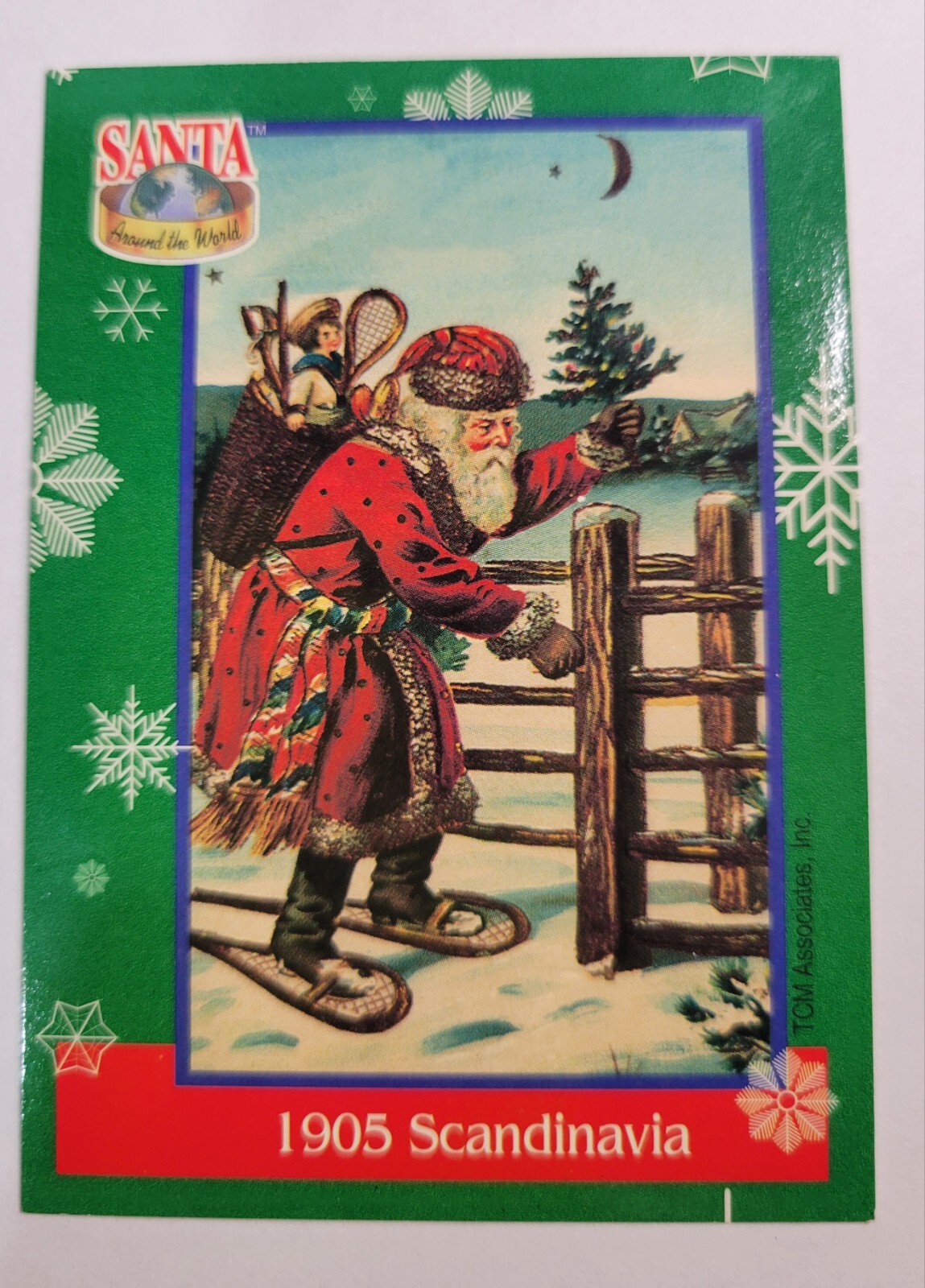 1995 TCM #63 Santa Around the World: Santa & Snowflakes 1905 Scandinavia Card