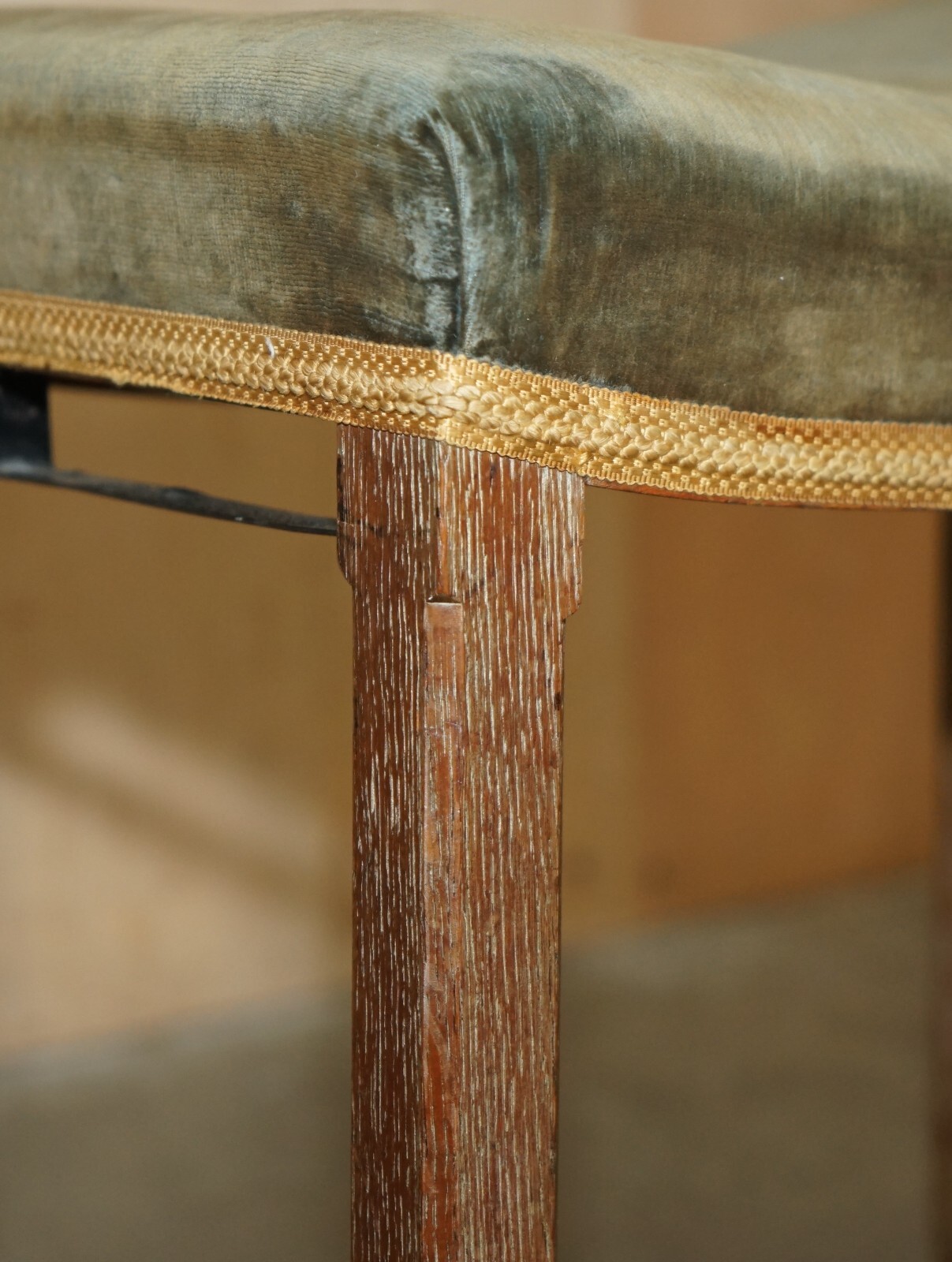 Original King George VI Coronation Stool 1937 Limed Oak By Waring & Gillow
