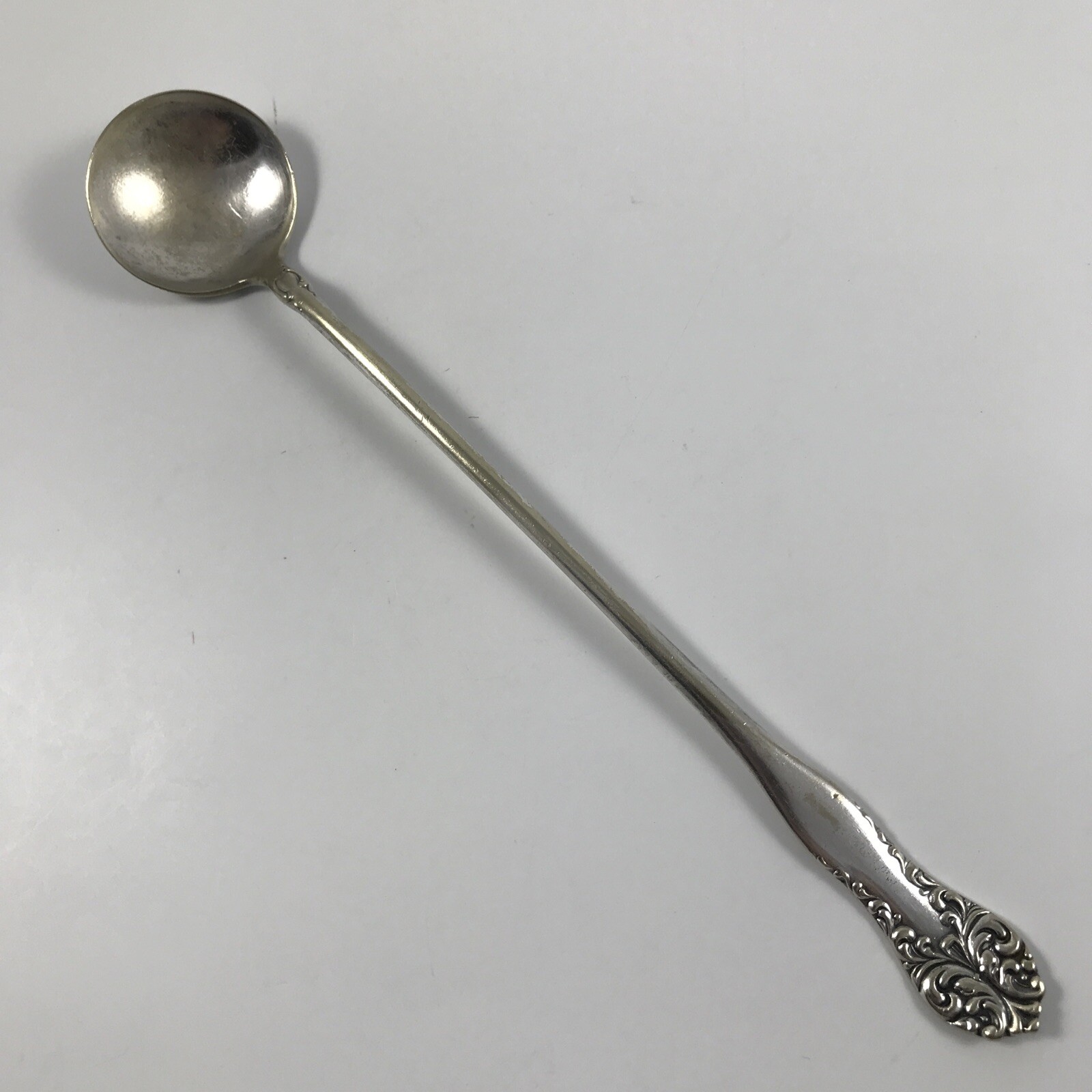 Antique LIQUID CARBONIC 1905 WR Keystone “LENORA” Silverplate 8″ SODA SPOON