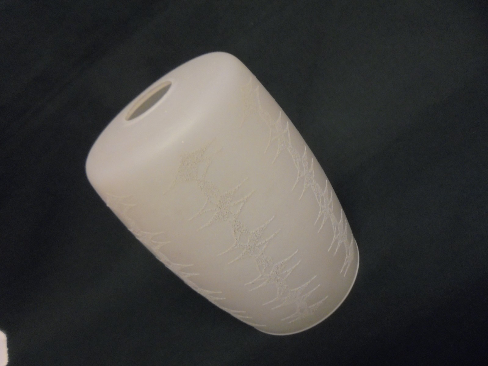 VINTAGE RETRO MID CENTURY OPAQUE WHITE GLASS PENDANT LAMP SHADE (2)