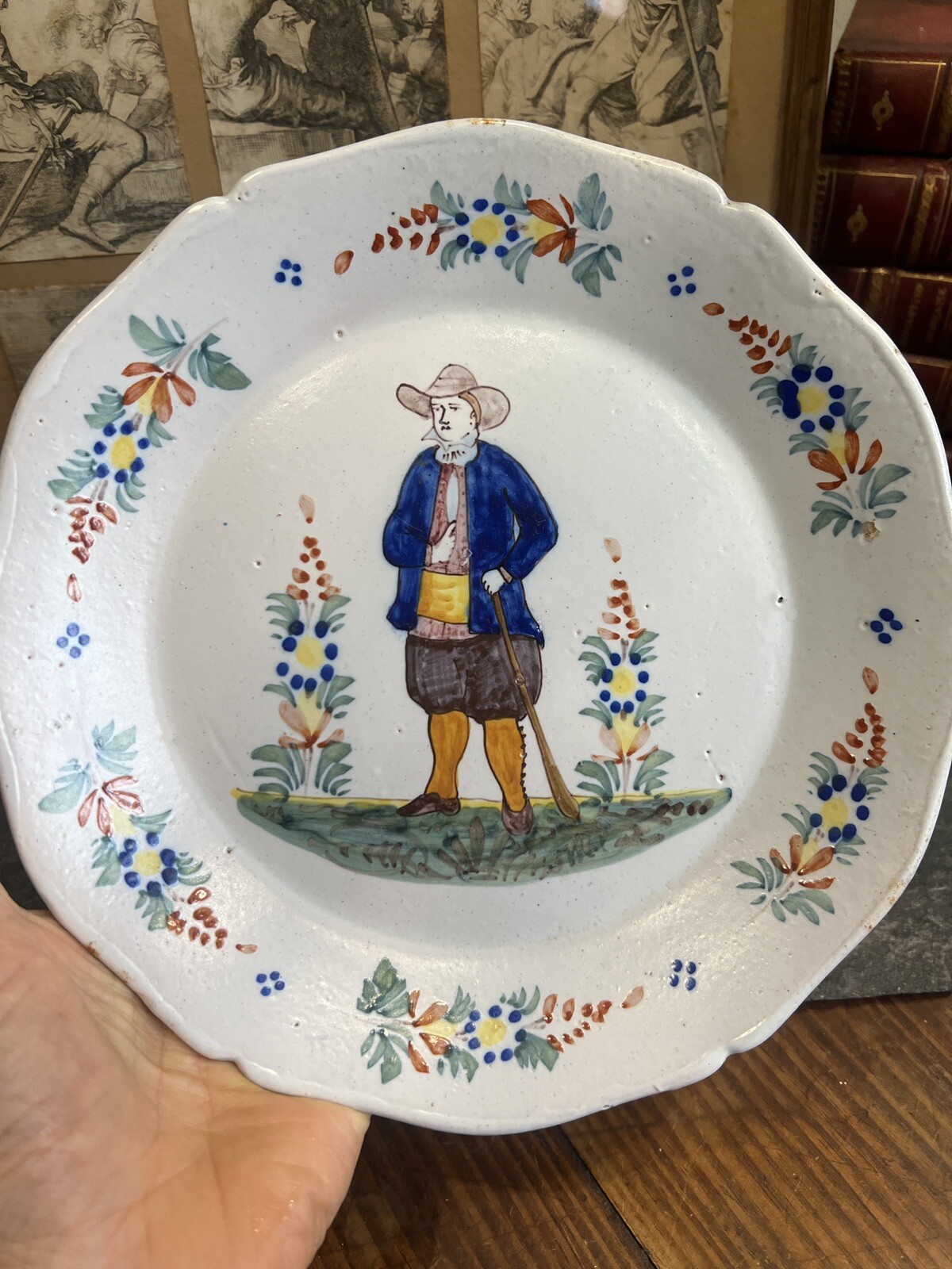 Painted Faience Plate Nevers Trousseau & Cie Character