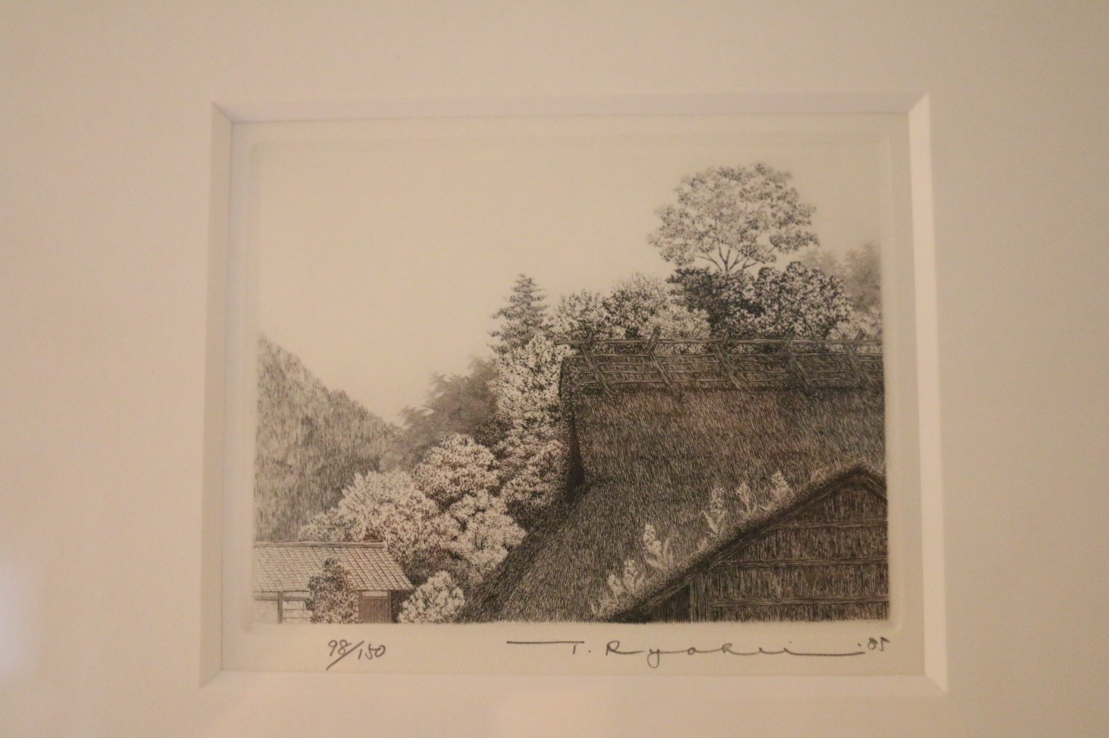 Tanaka Ryohei Ohara, July Etching Signed Japanese Limited Edition Print