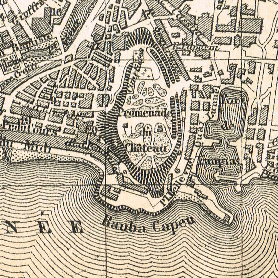 NICE Original map 1879 France Niça FRENCH RIVIERA Côte d’Azur