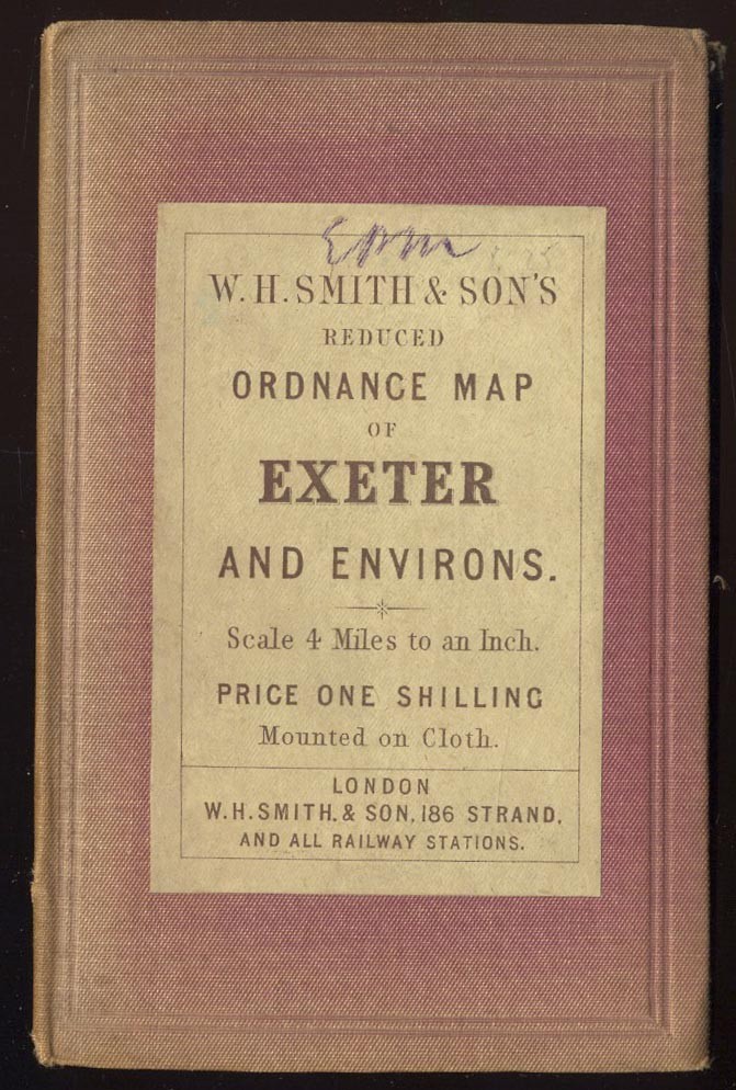 W.H. Smith & Son’s Reduced Ordnance Map, EXETER & ENVIRONS – Cloth mounted