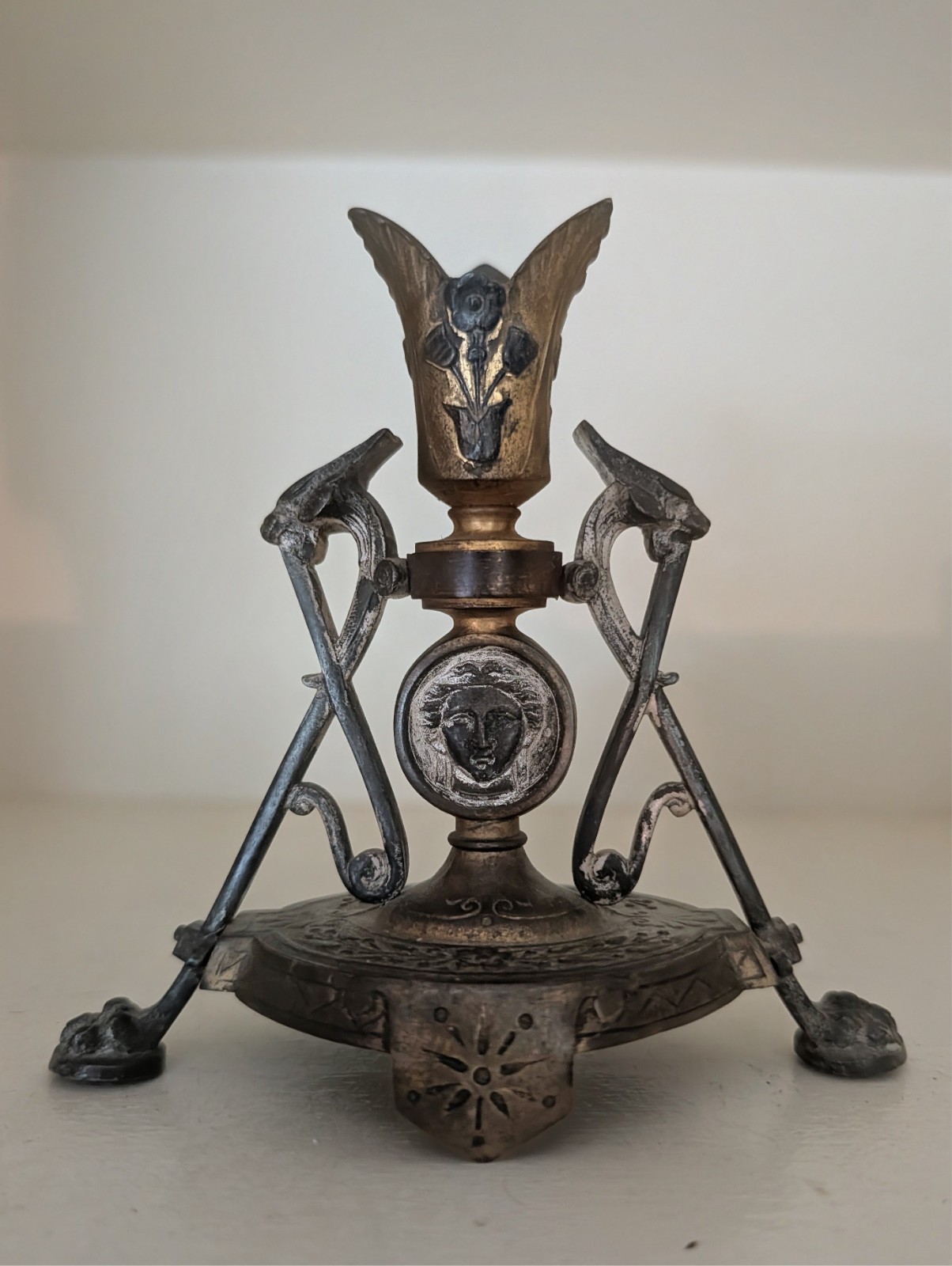 antique french bronze candlesticks