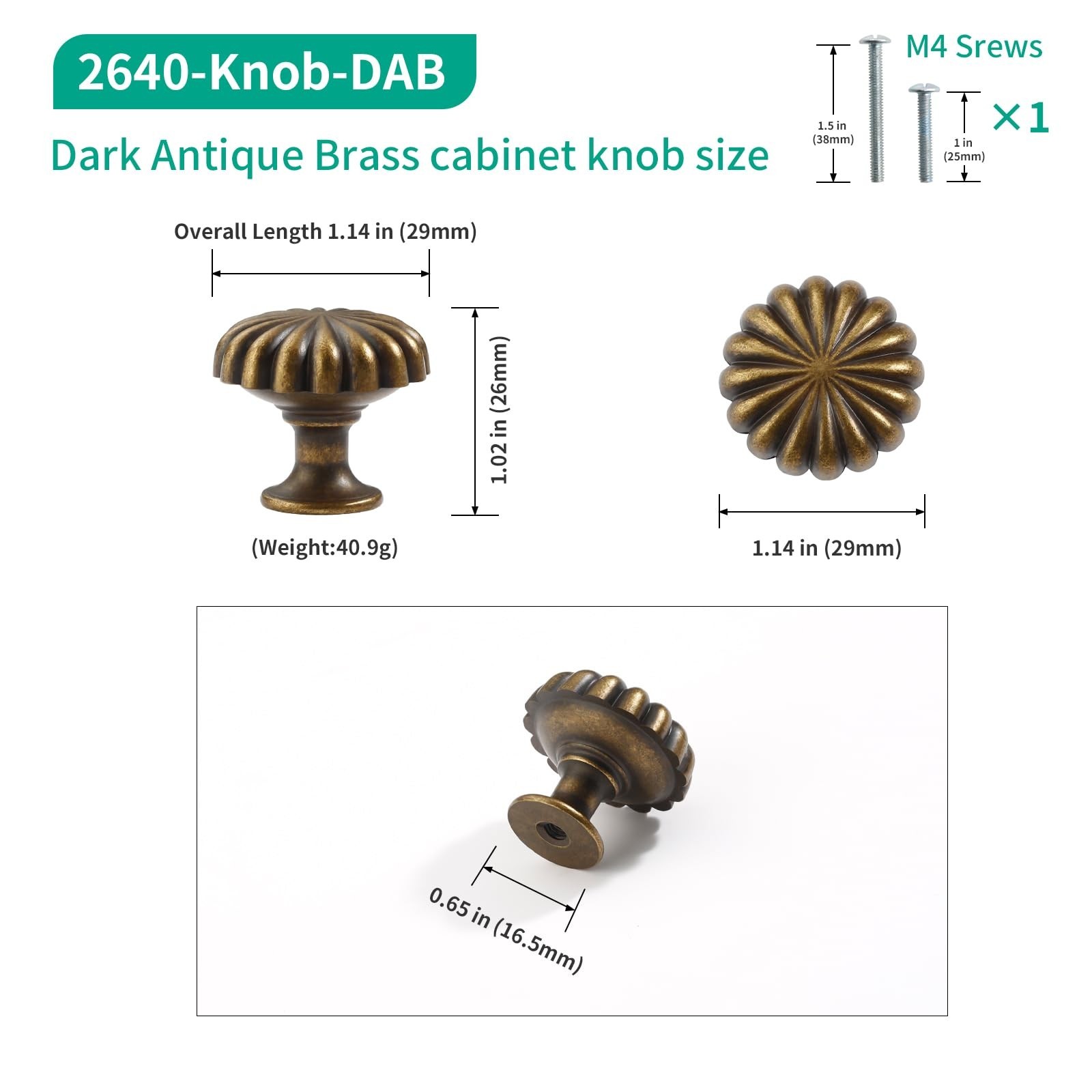 10 Pack Brushed Gold Cabinet Knobs, Decorative Round Drawer Knobs, Solid Zinc…