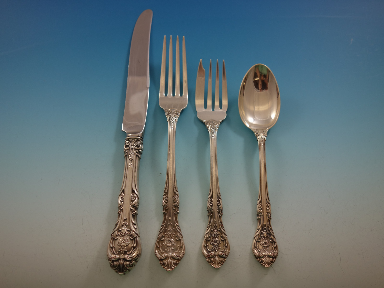King Edward by Gorham Sterling Silver Flatware Set Service 48 Pieces