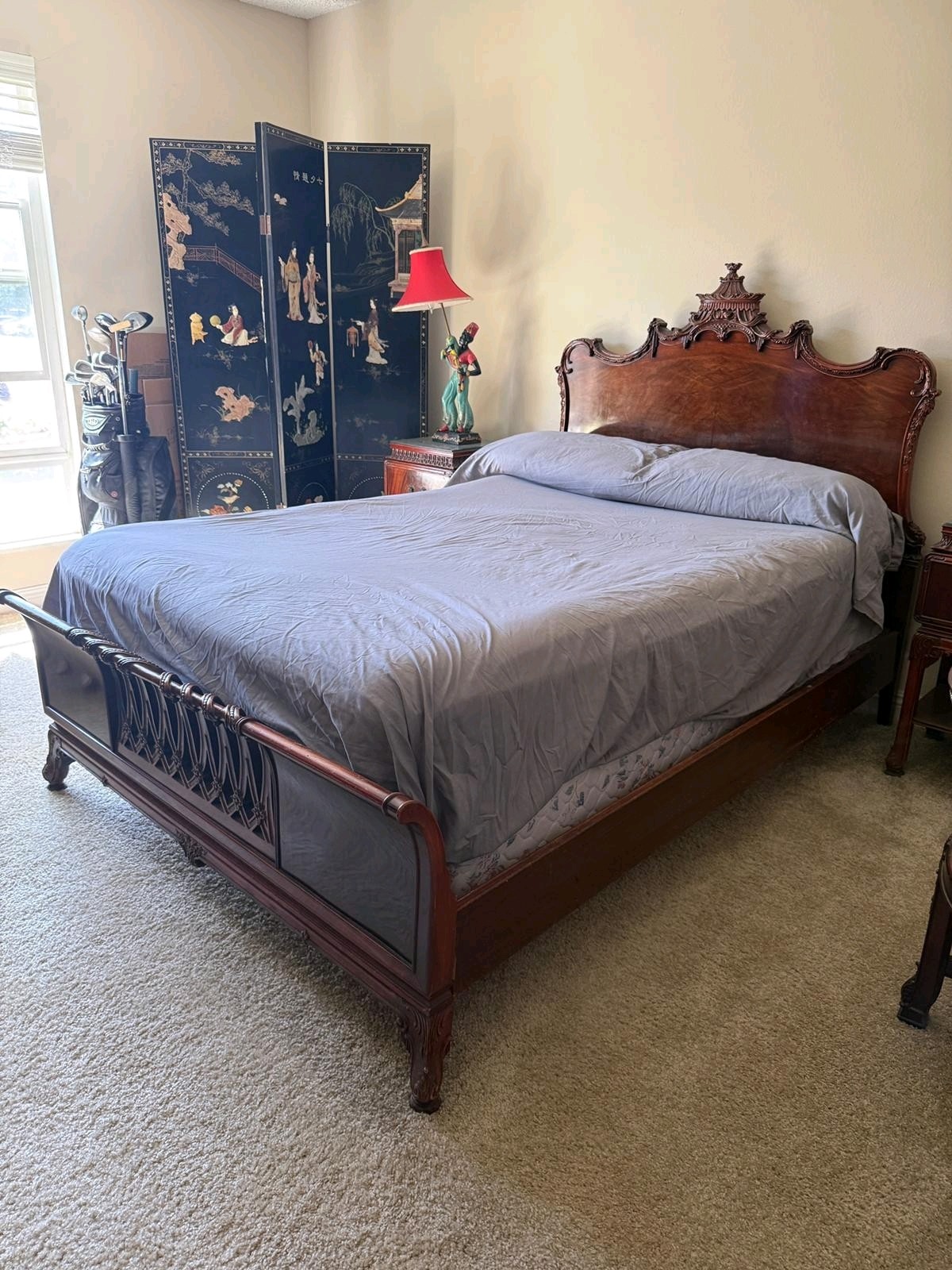 Mahogany, Chinese Chippendale Circa Bedroom set.