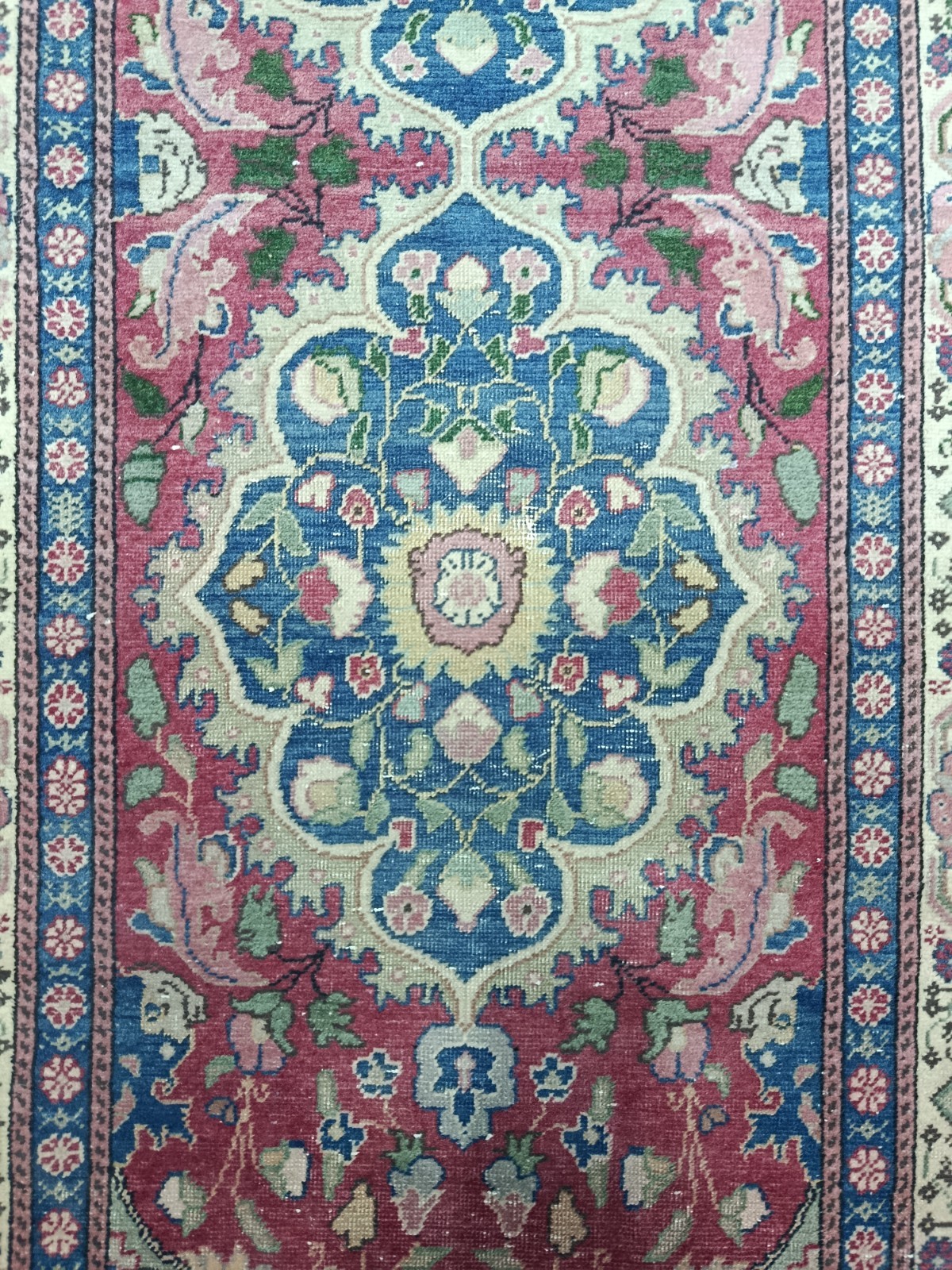 Red Antique Handmade Medallion Runner, 2.7×5.8ft, Vintage Oriental Entryway Rug,