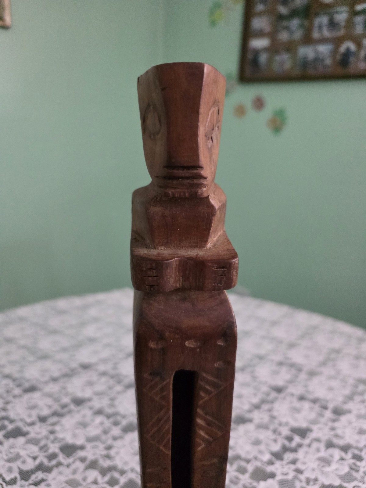 Vintage Hand Carved Wood 13″ Slit Gong Drum Oceania Tribal Art