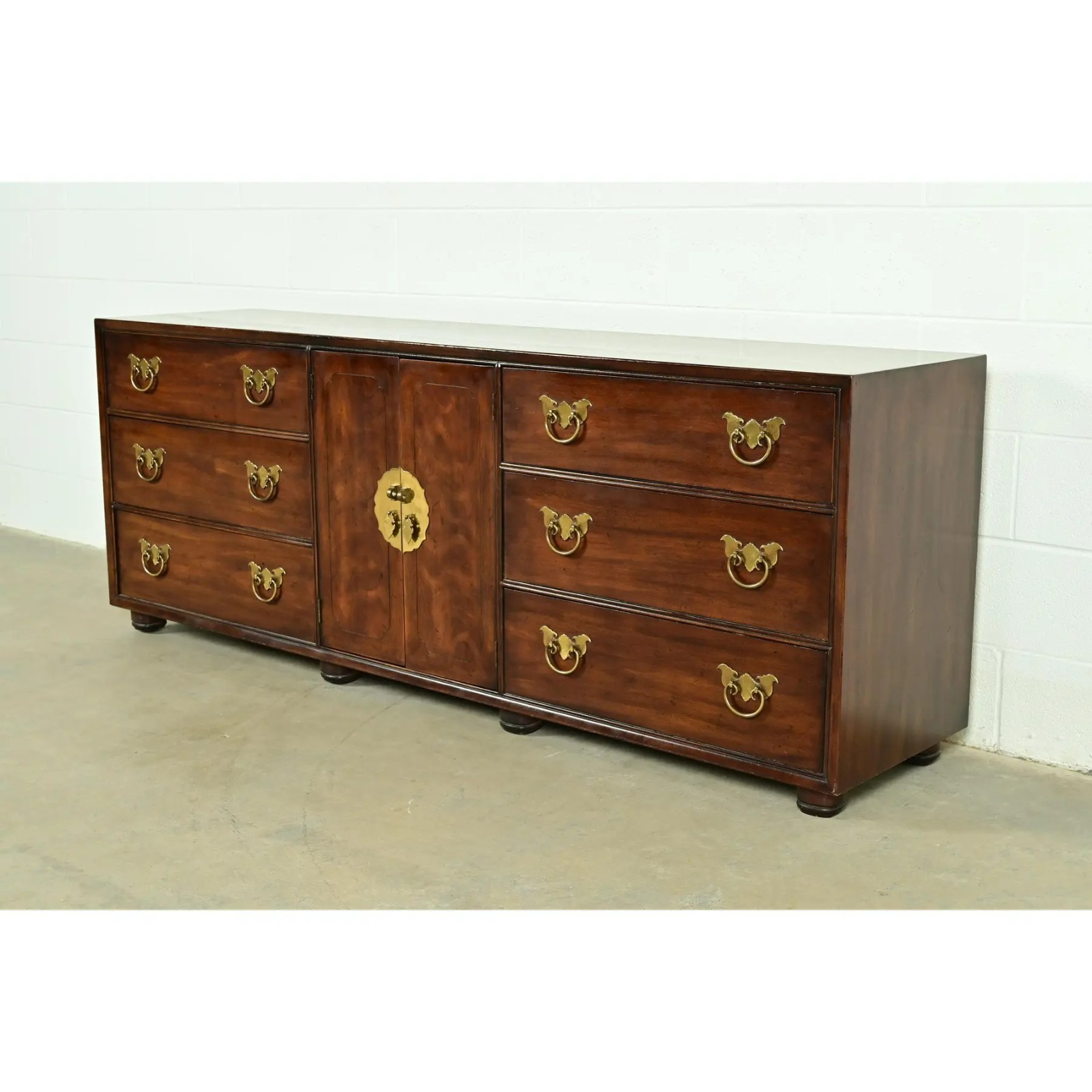 Henredon Mid-Century Hollywood Regency Chinoiserie Mahogany Dresser or Credenza
