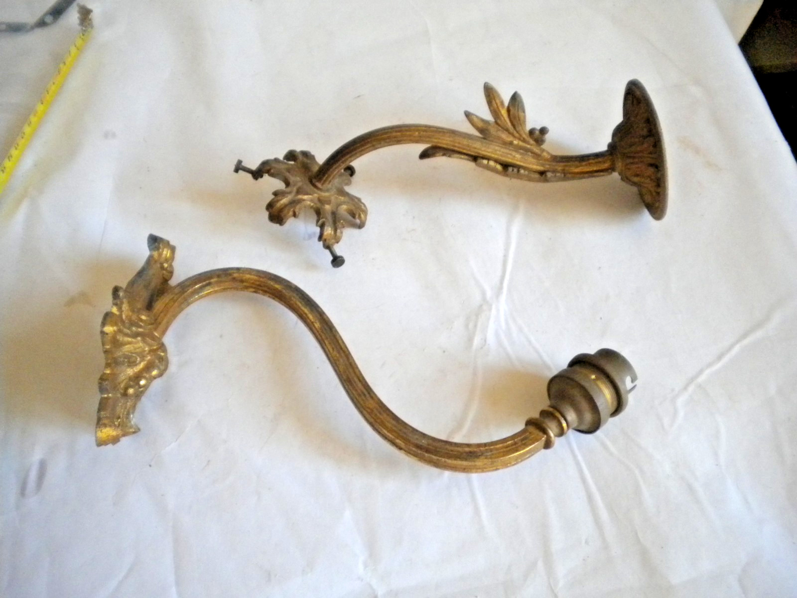 Vintage French 1900s Ormalu wall lamps sconces to restore