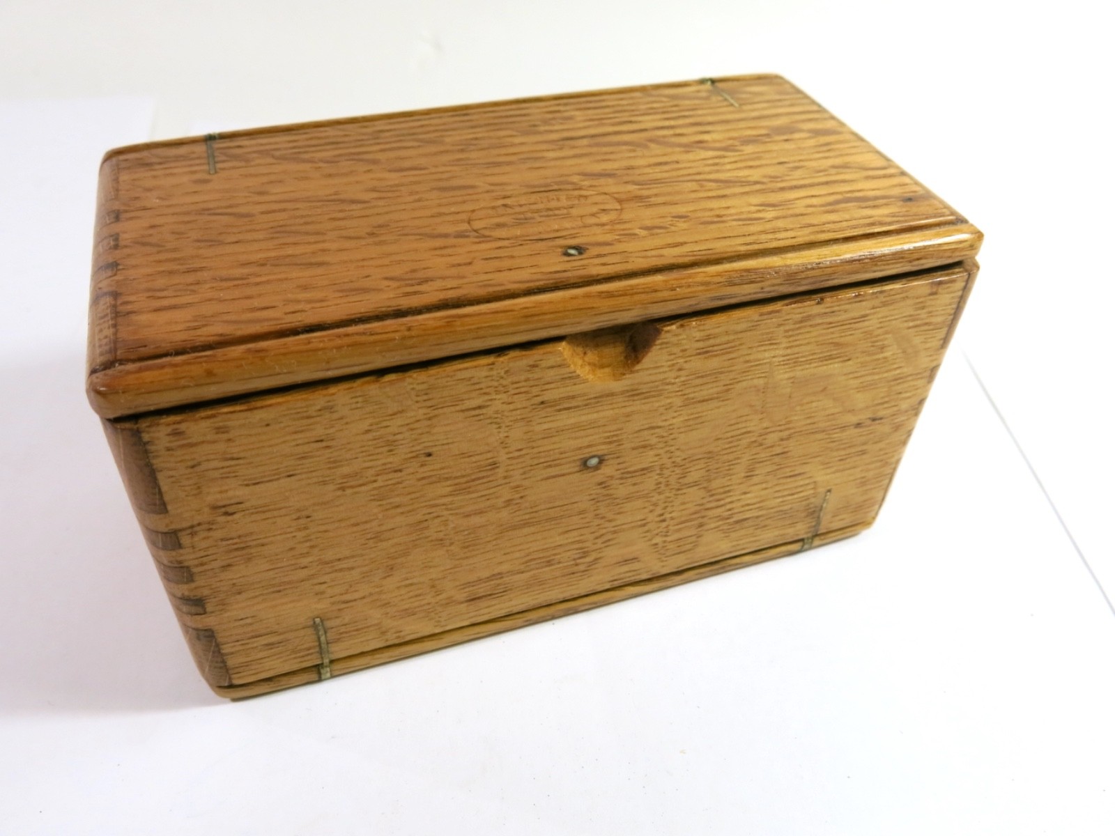 Antique Solid Oak Refinished 1889 Accessory Puzzle Box—Singer Sewing Machine
