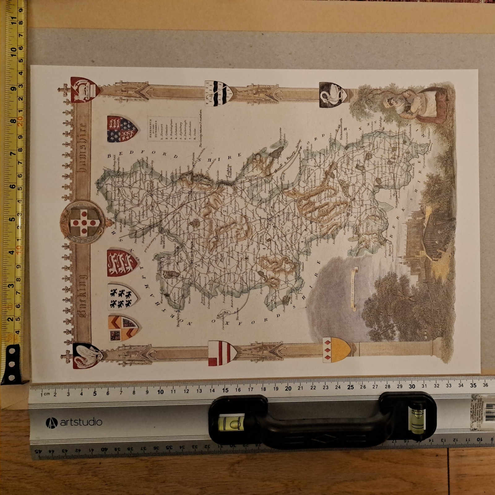 Vintage County Map of Buckinghamshire by Thomas Moule circa 1830