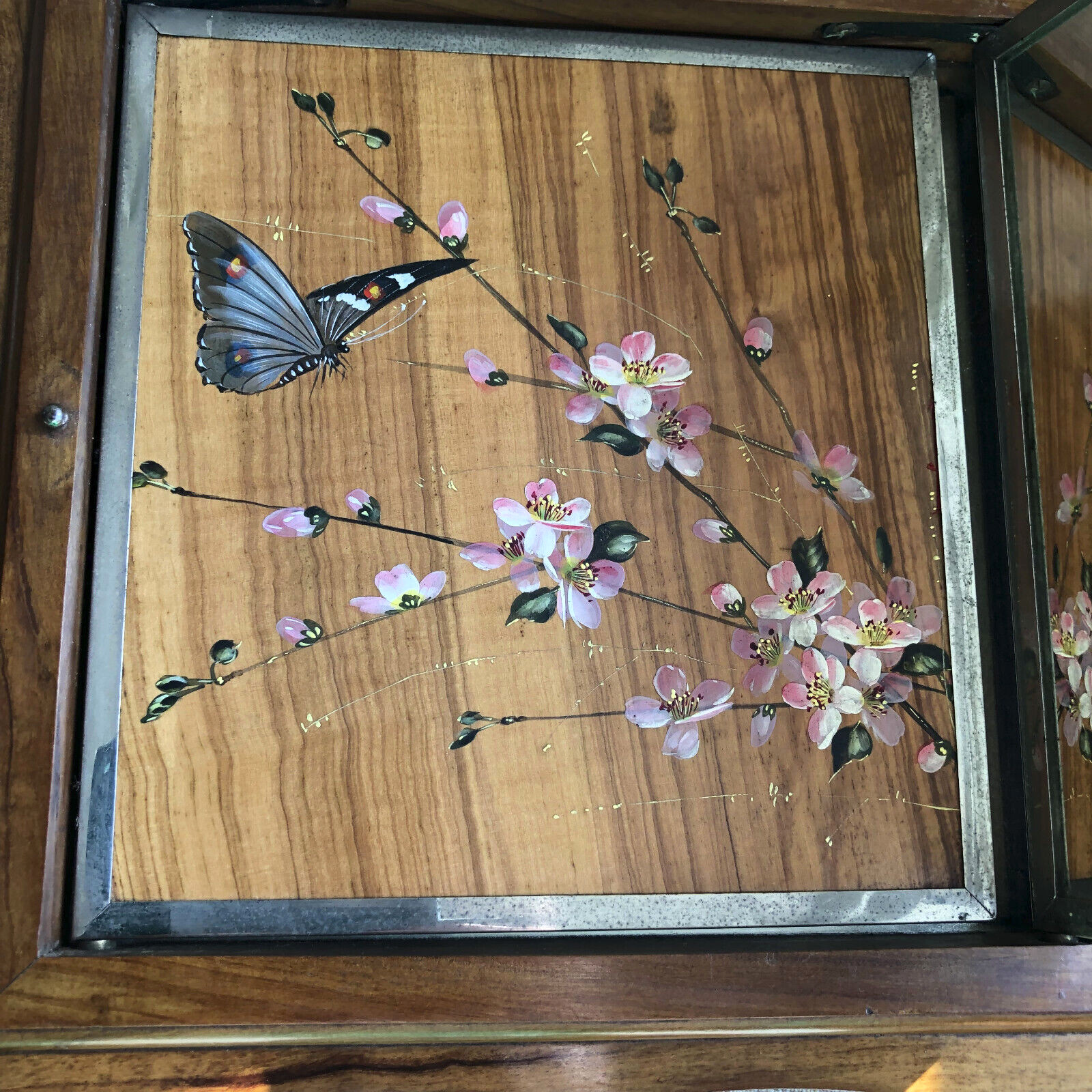 Antique Tri-Fold Vanity Mirror Lady’s Maid to Queen Victoria Hyères France c1890