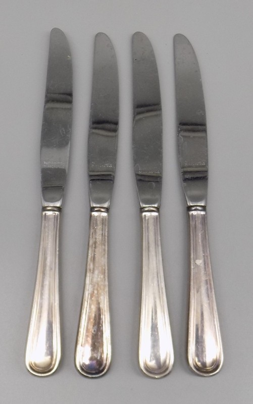 4 Reed & Barton Waverly Pattern Dinner Knives Silver Plate Vintage Mirrorstele