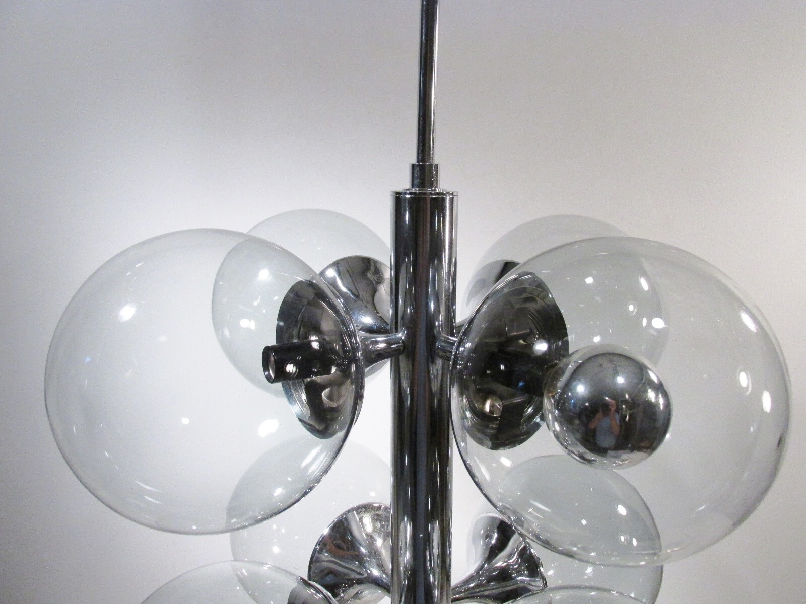 Midcentury Lightolier Chrome Bubble Sputnik Chandelier Hollywood Regency