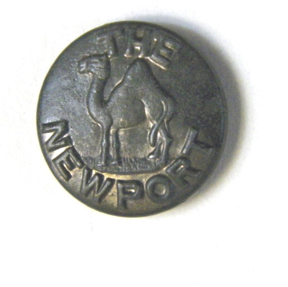 Bb Plated Zinc THE NEWPORT Antique Wobble Shank Overall BUTTON pictorial 13/16″