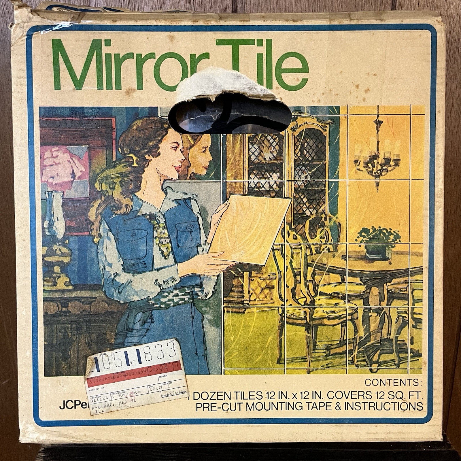 Vintage MCM Mirror Tiles Retro Deco Style 3 Mirrors JC Penny NOS USA Cottagecore