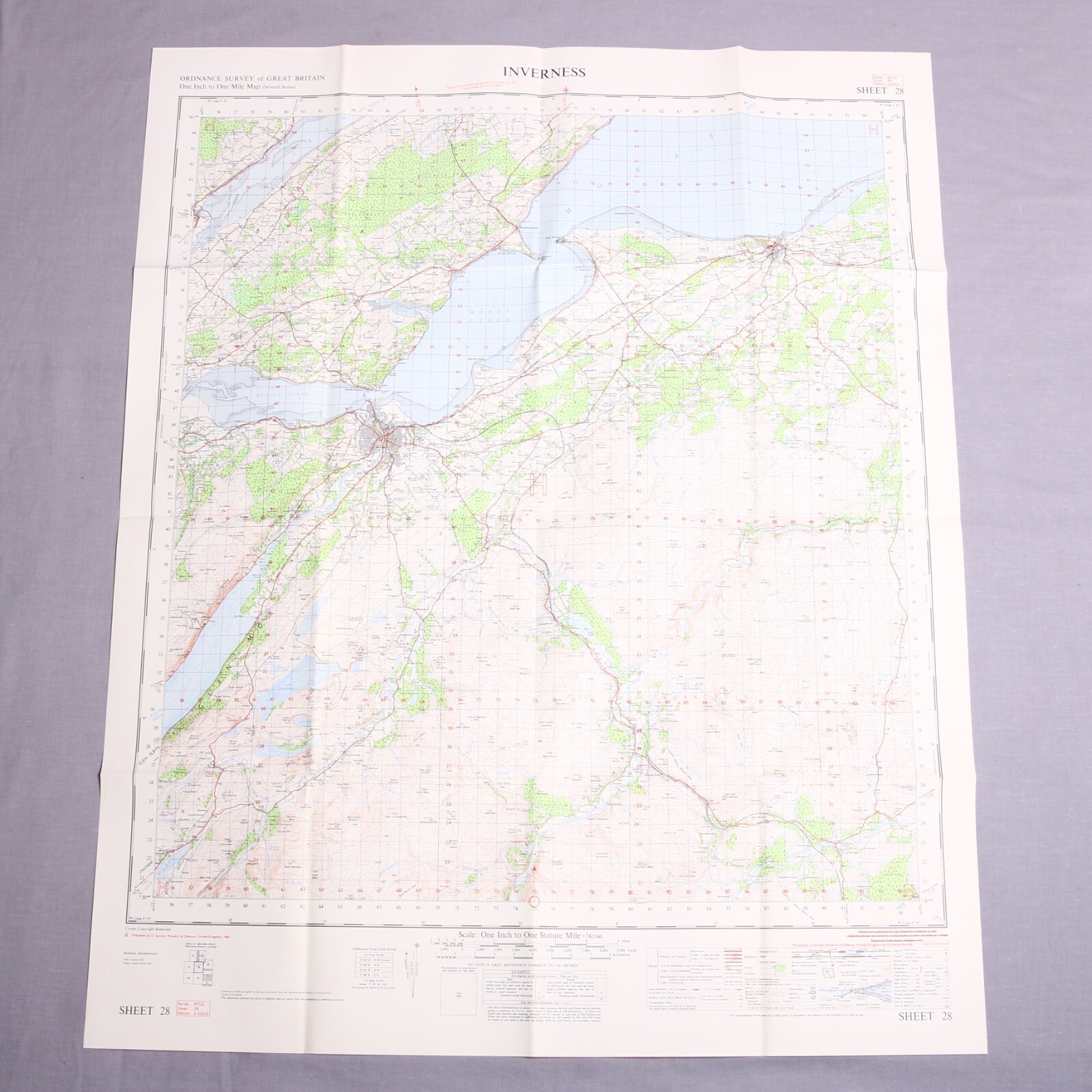INVERNESS Scotland Vintage 1967 military issue Ordnance Survey map 2GSGS M722